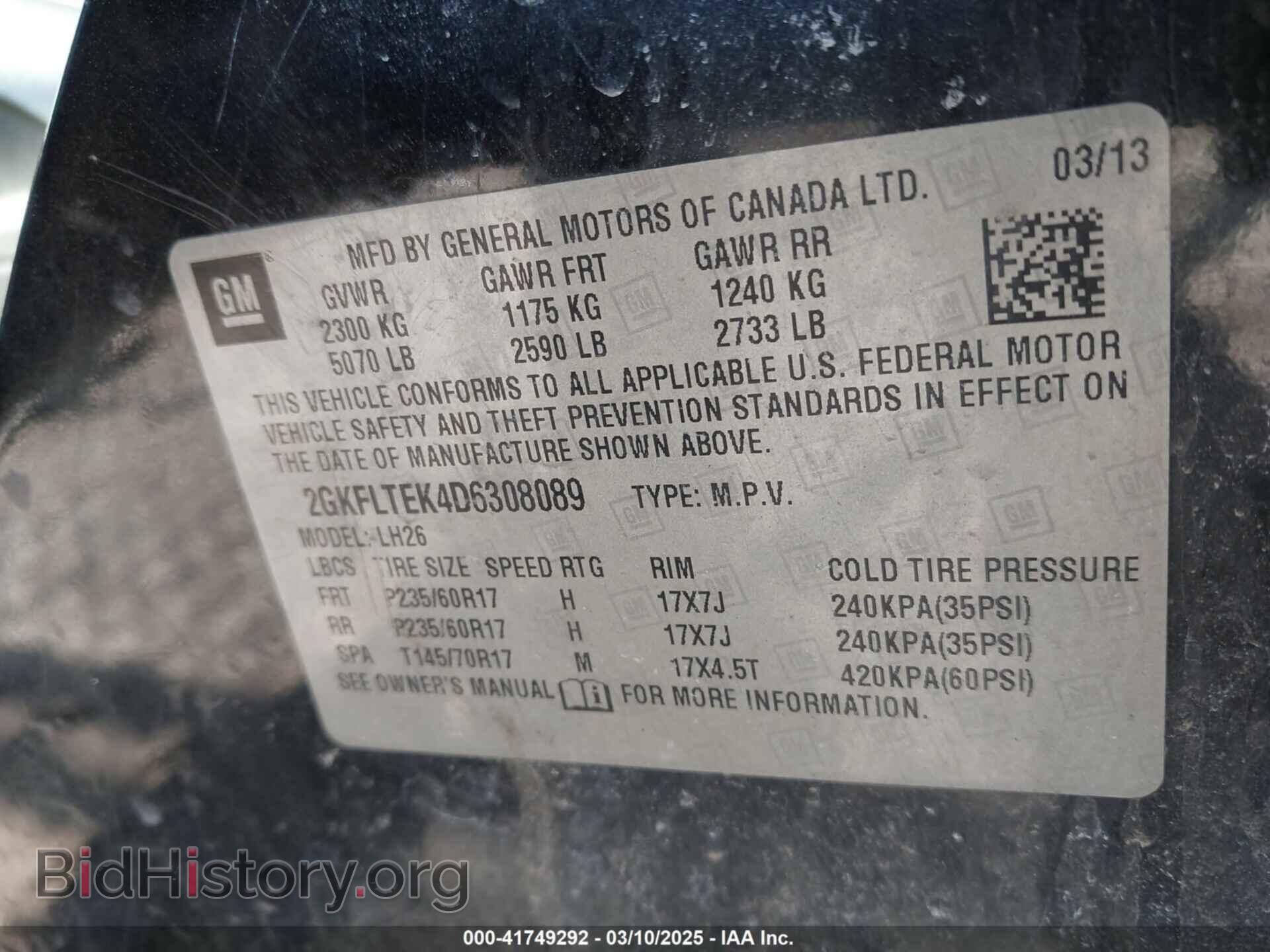 2013 GMC TERRAIN - VIN: 2GKFLTEK4D6308089 - Photo 9