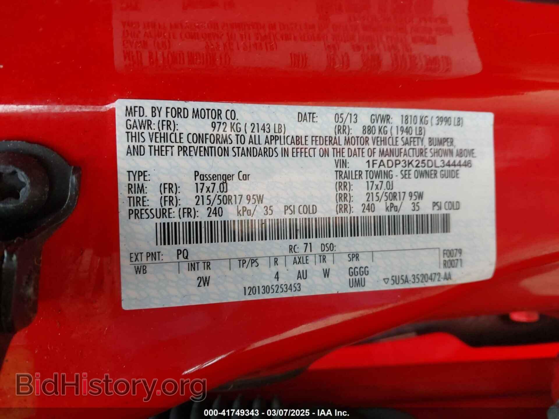 2013 FORD FOCUS - VIN: 1FADP3K25DL344446 - Фото 9