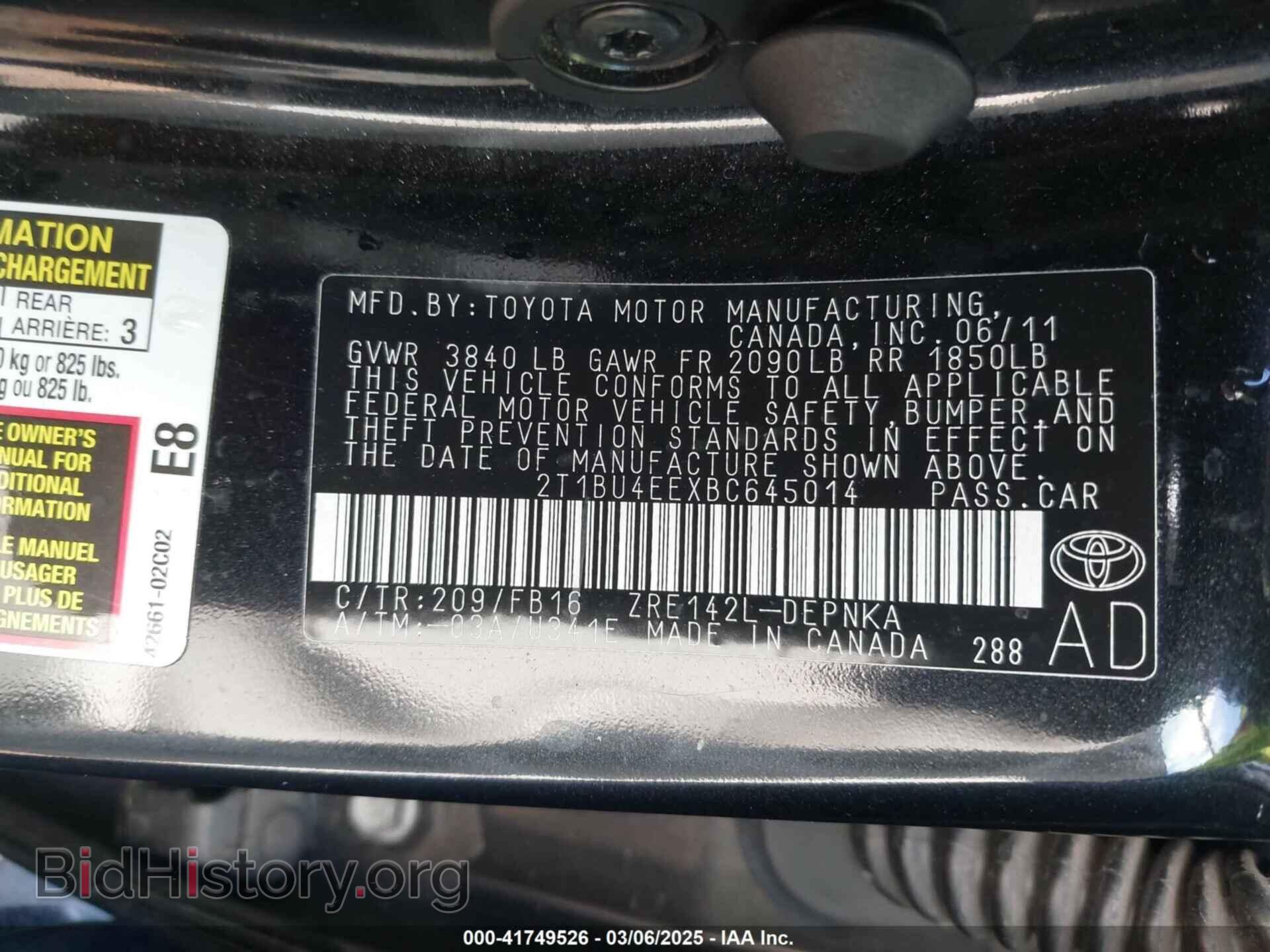 2011 TOYOTA COROLLA - VIN: 2T1BU4EEXBC645014 - Фото 9