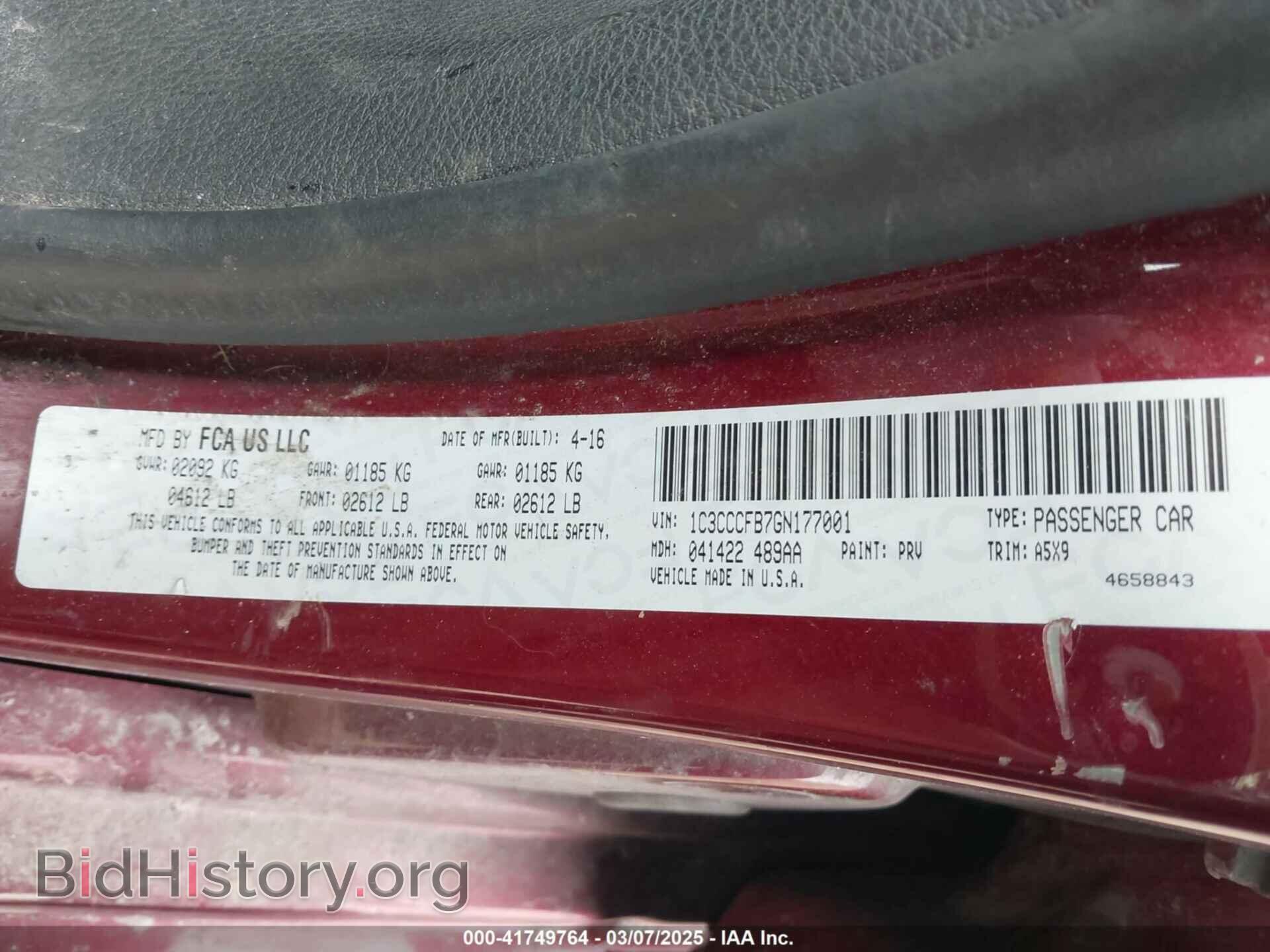 2016 CHRYSLER 200 - VIN: 1C3CCCFB7GN177001 - Фото 9