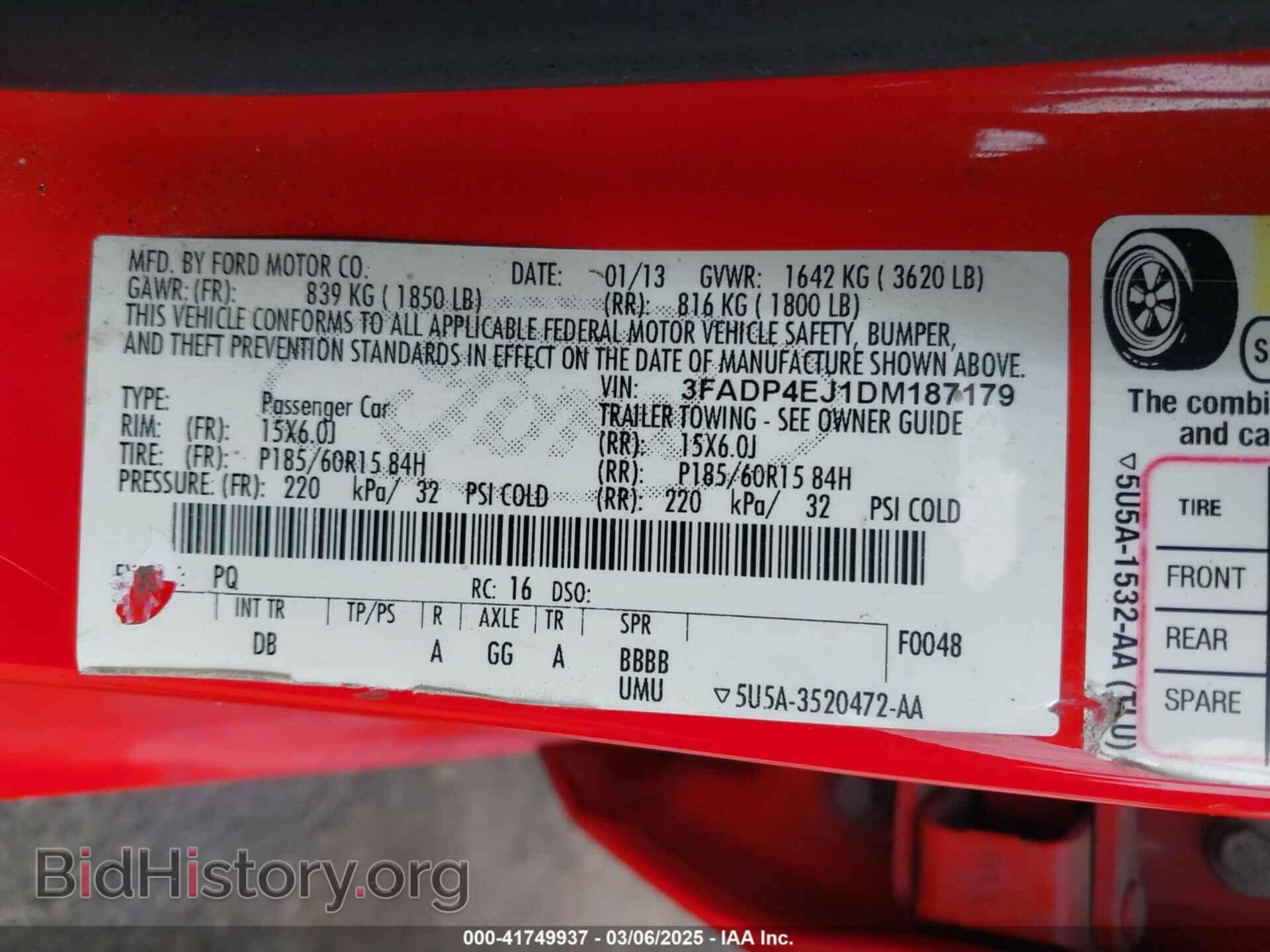 2013 FORD FIESTA - VIN: 3FADP4EJ1DM187179 - Фото 9