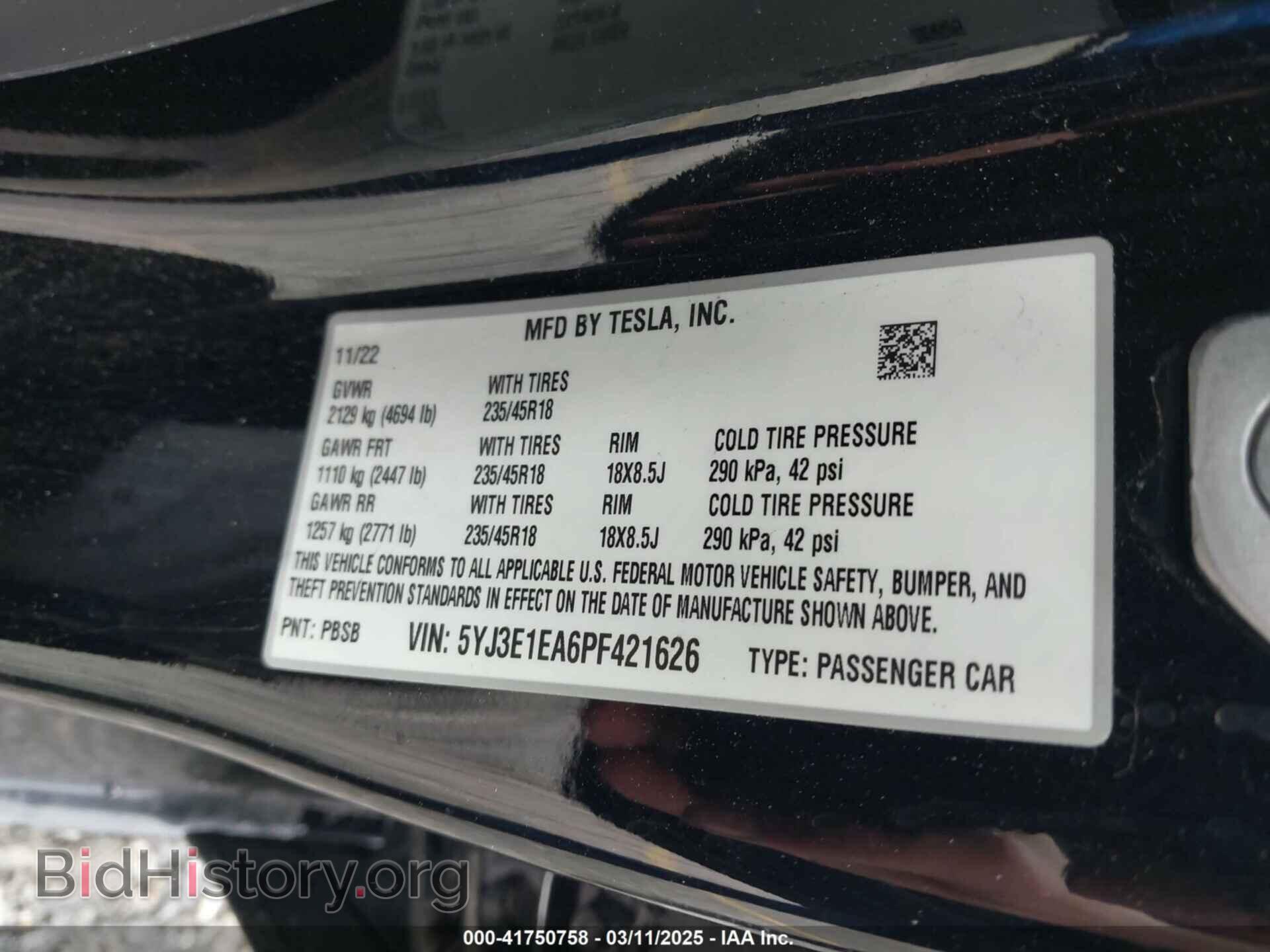 2023 TESLA MODEL 3 - VIN: 5YJ3E1EA6PF421626 - Фото 9
