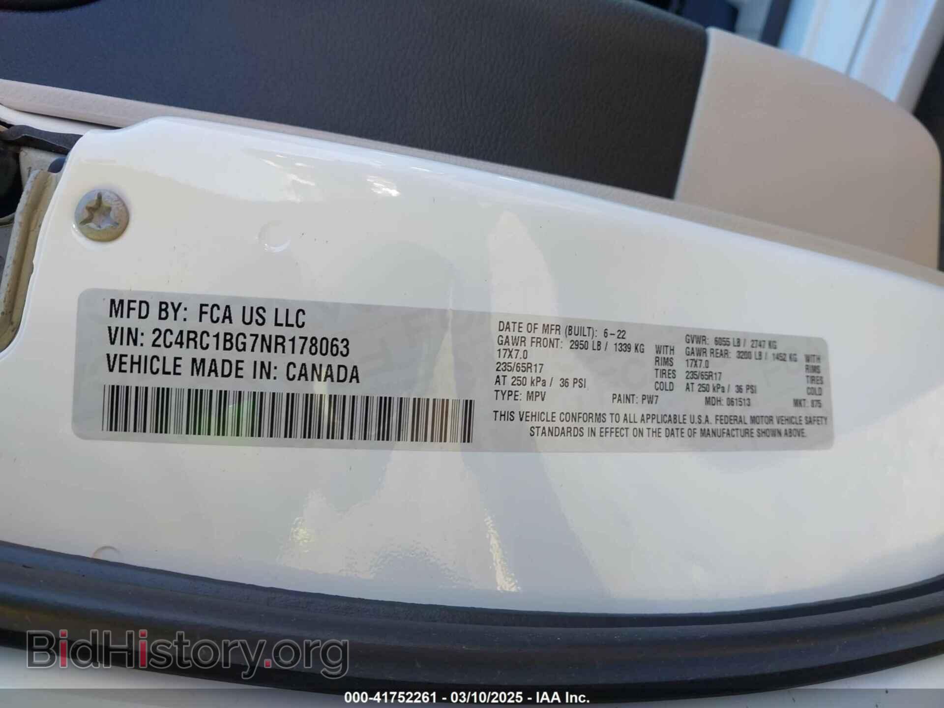 2022 CHRYSLER PACIFICA - VIN: 2C4RC1BG7NR178063 - Фото 9
