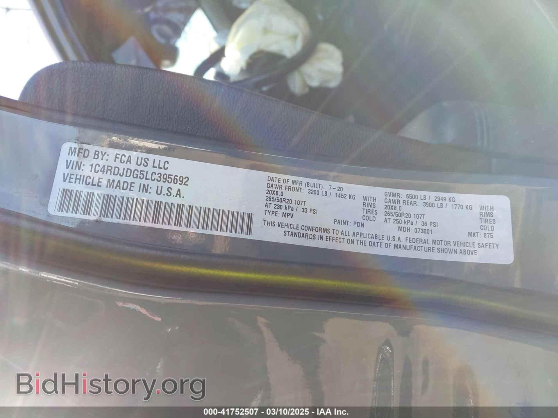 2020 DODGE DURANGO - VIN: 1C4RDJDG5LC395692 - Фото 9