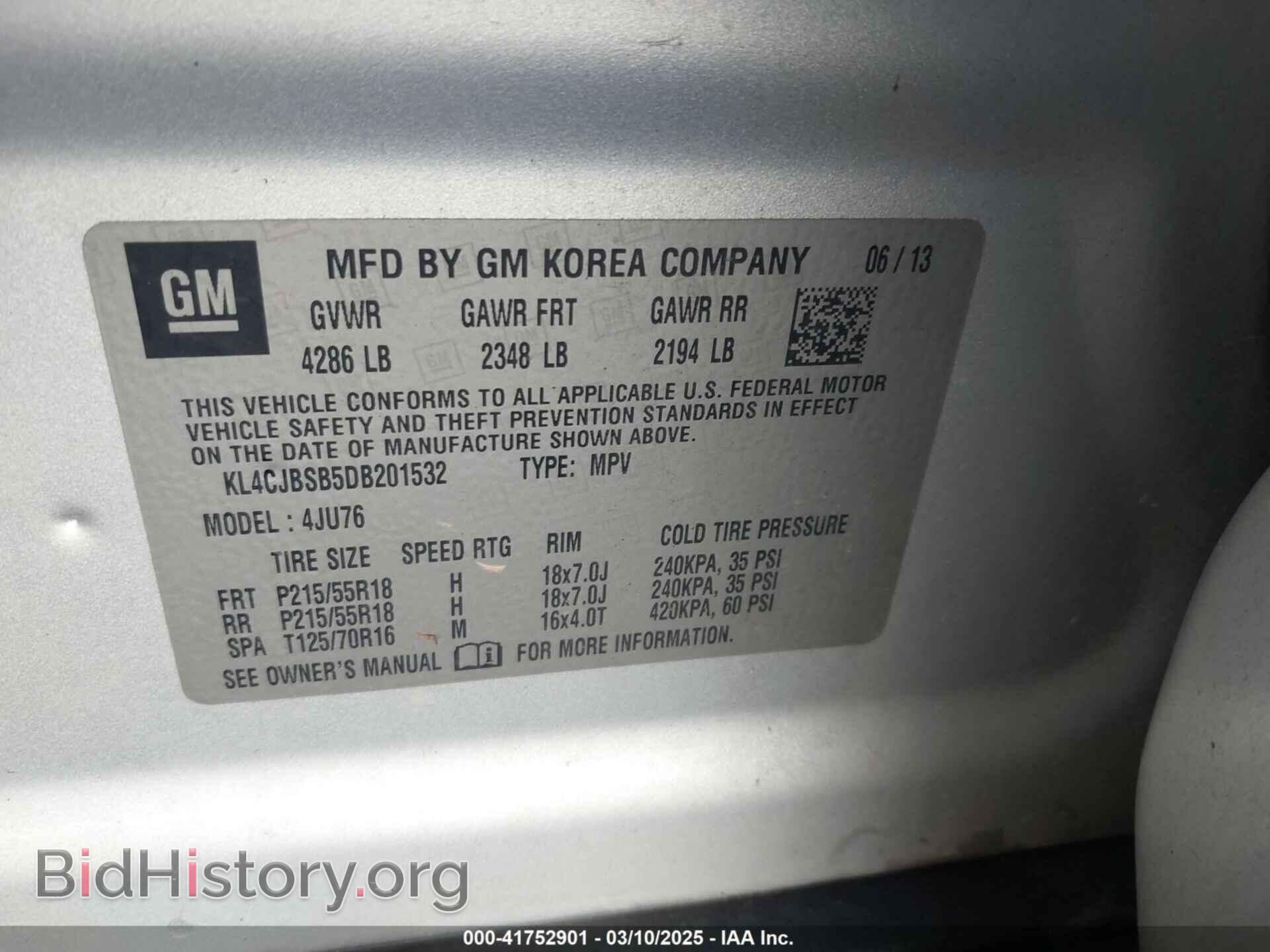 2013 BUICK ENCORE - VIN: KL4CJBSB5DB201532 - Фото 9
