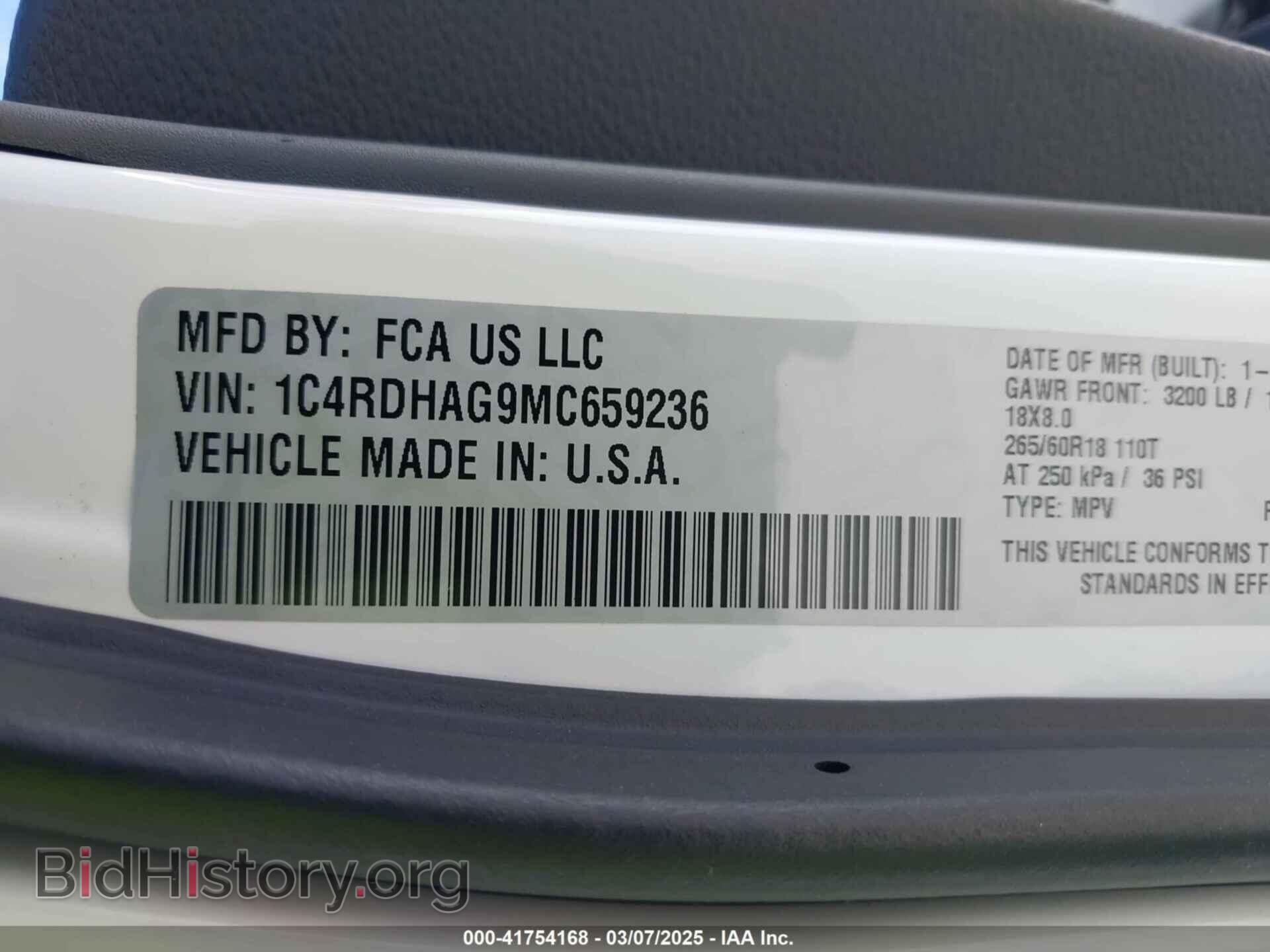 2021 DODGE DURANGO - VIN: 1C4RDHAG9MC659236 - Photo 9