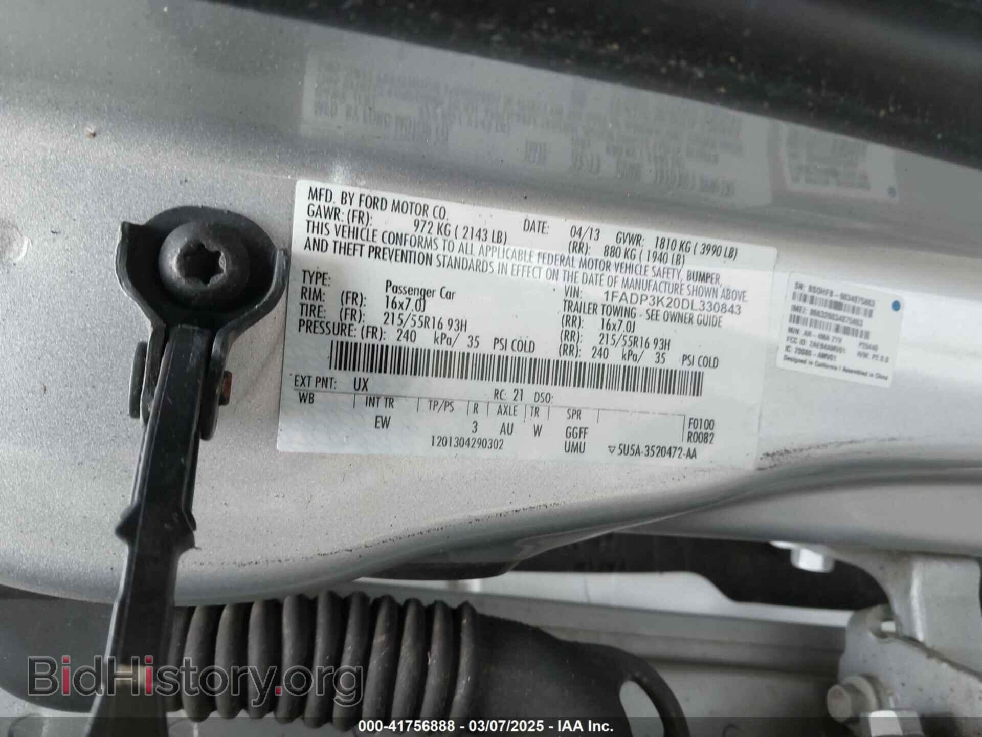 2013 FORD FOCUS - VIN: 1FADP3K20DL330843 - Фото 9
