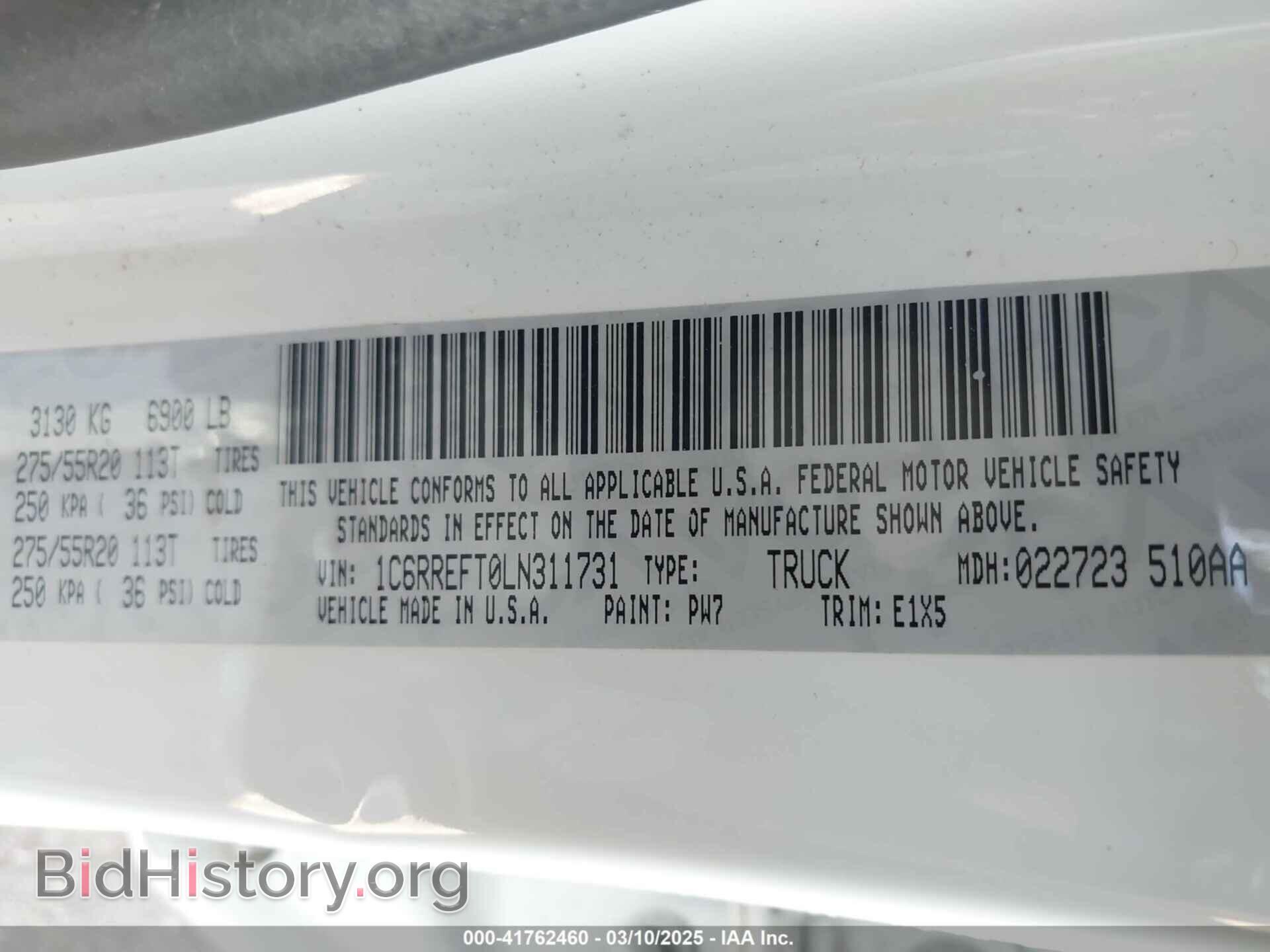 2020 RAM 1500 - VIN: 1C6RREFT0LN311731 - Фото 9