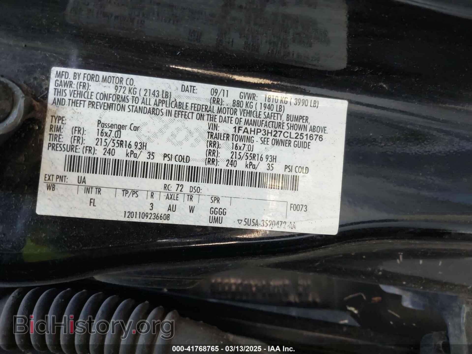 2012 FORD FOCUS - VIN: 1FAHP3H27CL251676 - Фото 9