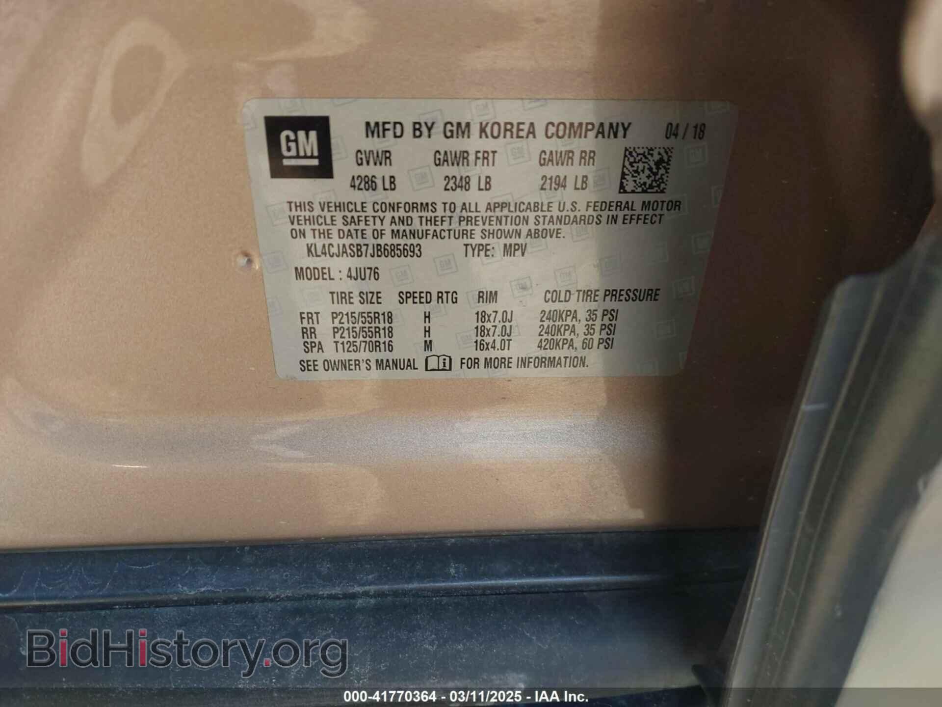 2018 BUICK ENCORE - VIN: KL4CJASB7JB685693 - Photo 9