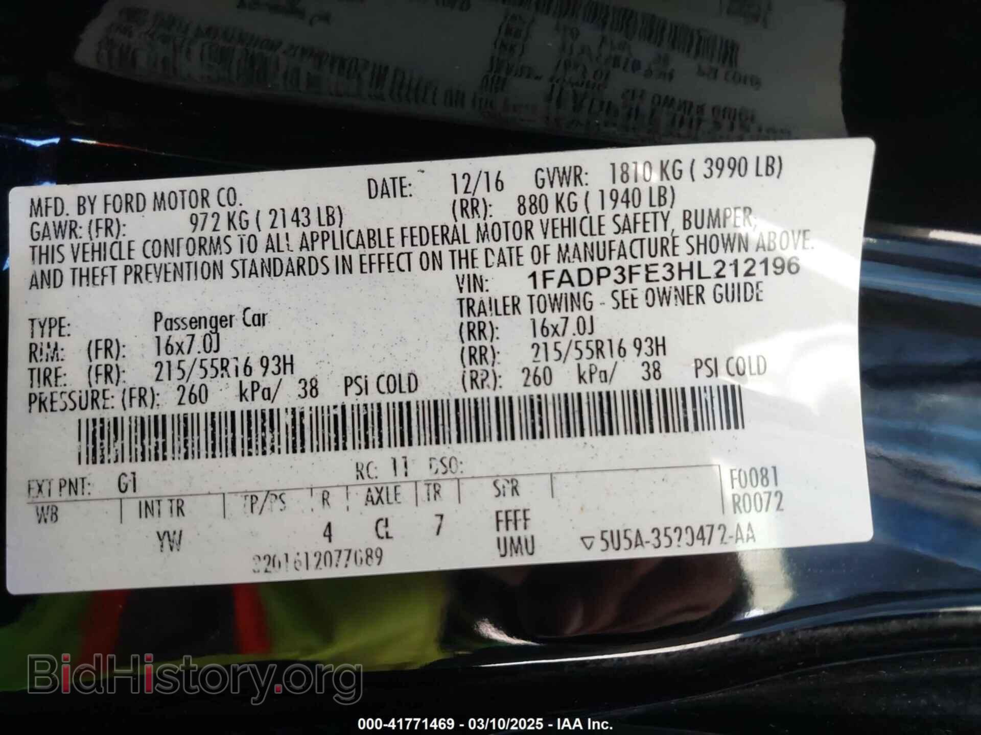 2017 FORD FOCUS - VIN: 1FADP3FE3HL212196 - Фото 9