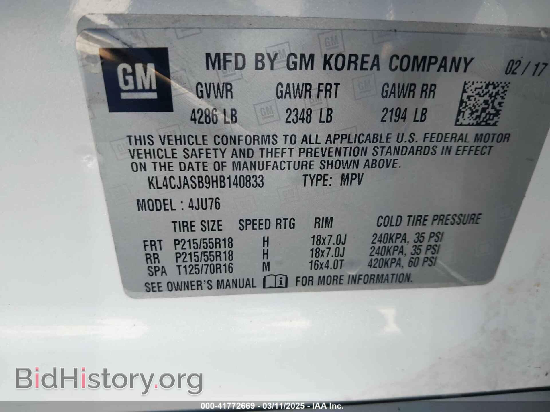2017 BUICK ENCORE - VIN: KL4CJASB9HB140833 - Photo 9