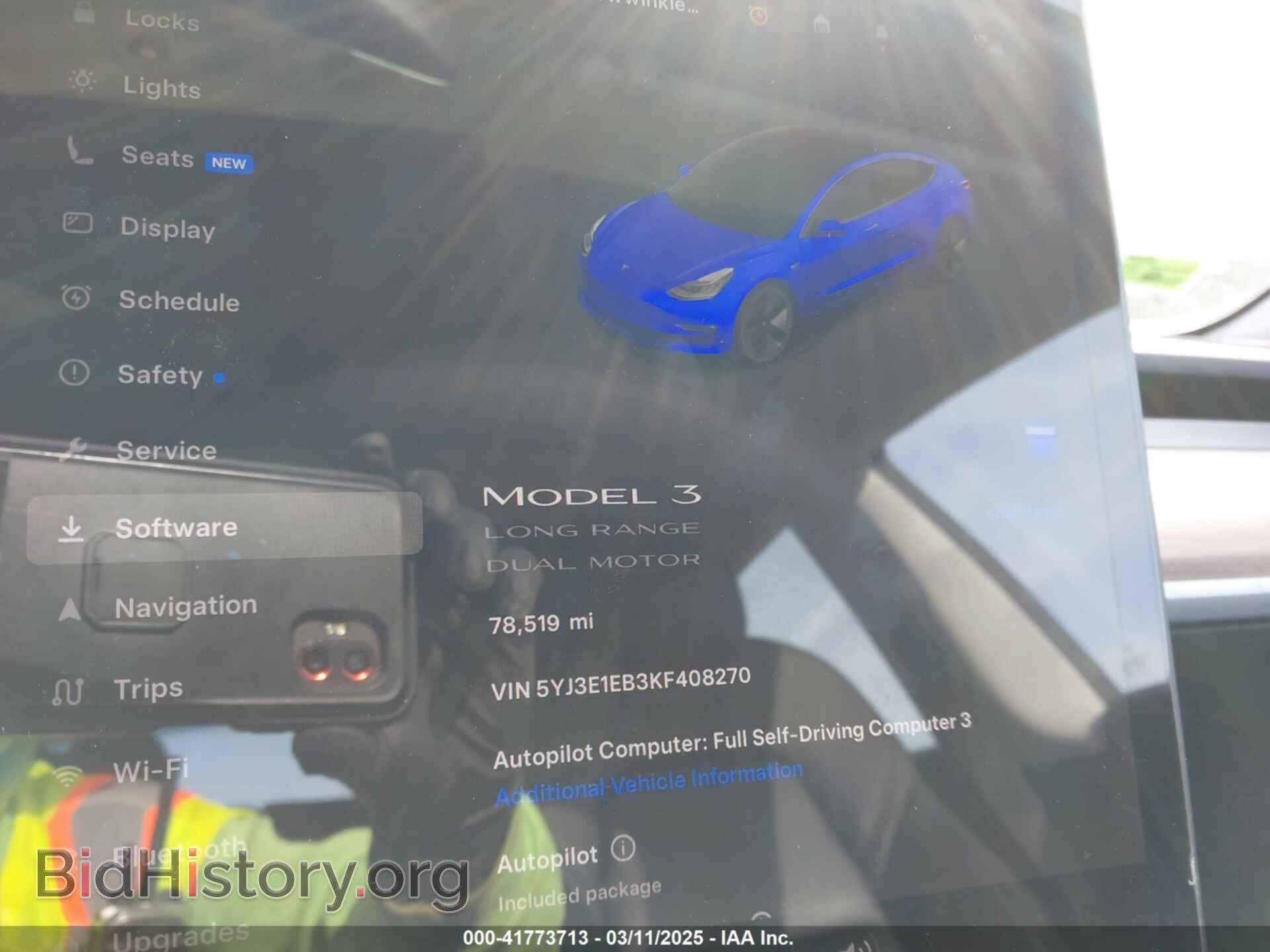 2019 TESLA MODEL 3 - VIN: 5YJ3E1EB3KF408270 - Фото 7