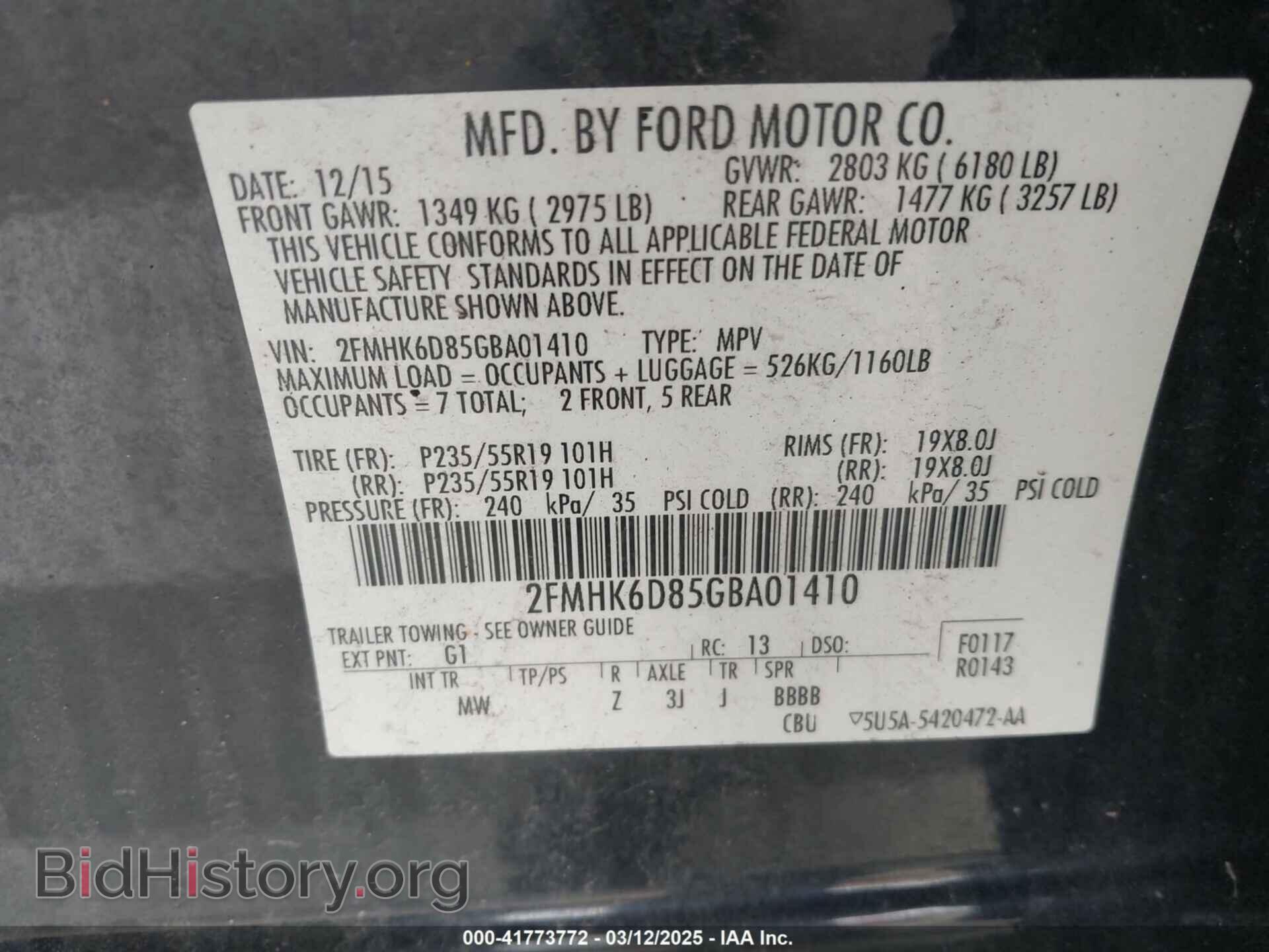 2016 FORD FLEX - VIN: 2FMHK6D85GBA01410 - Photo 9