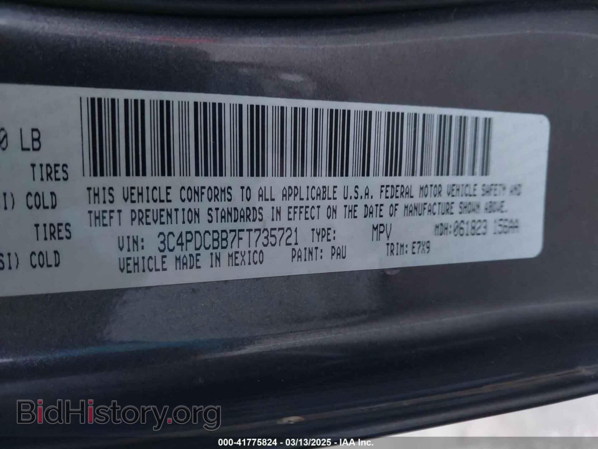 2015 DODGE JOURNEY - VIN: 3C4PDCBB7FT735721 - Фото 9