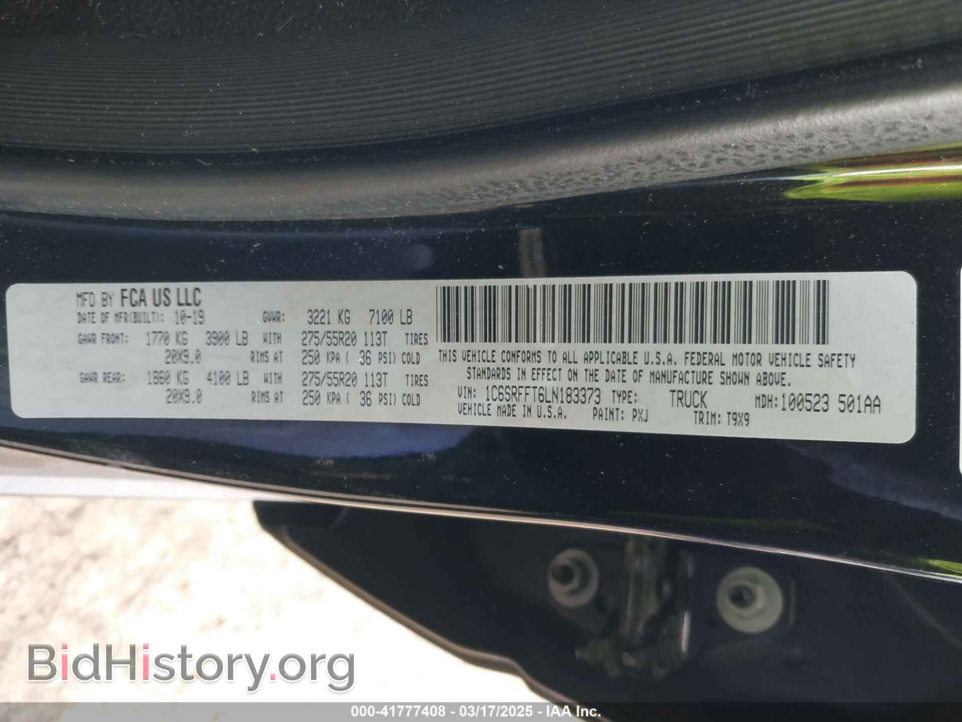2020 RAM 1500 - VIN: 1C6SRFFT6LN183373 - Фото 9