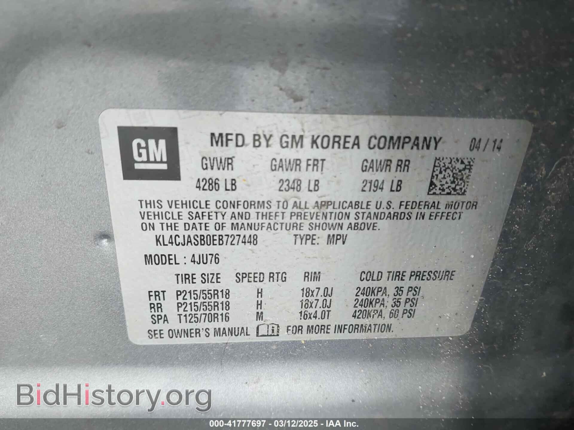 2014 BUICK ENCORE - VIN: KL4CJASB0EB727448 - Photo 9