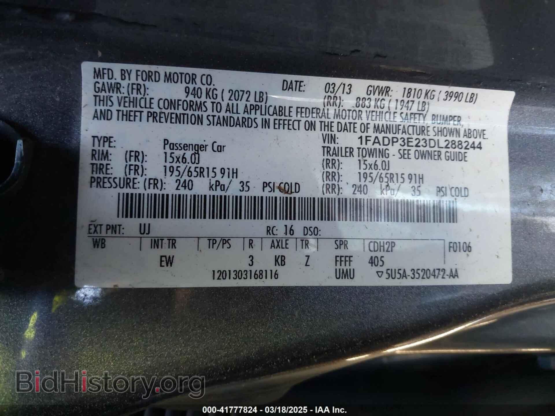 2013 FORD FOCUS - VIN: 1FADP3E23DL288244 - Фото 9