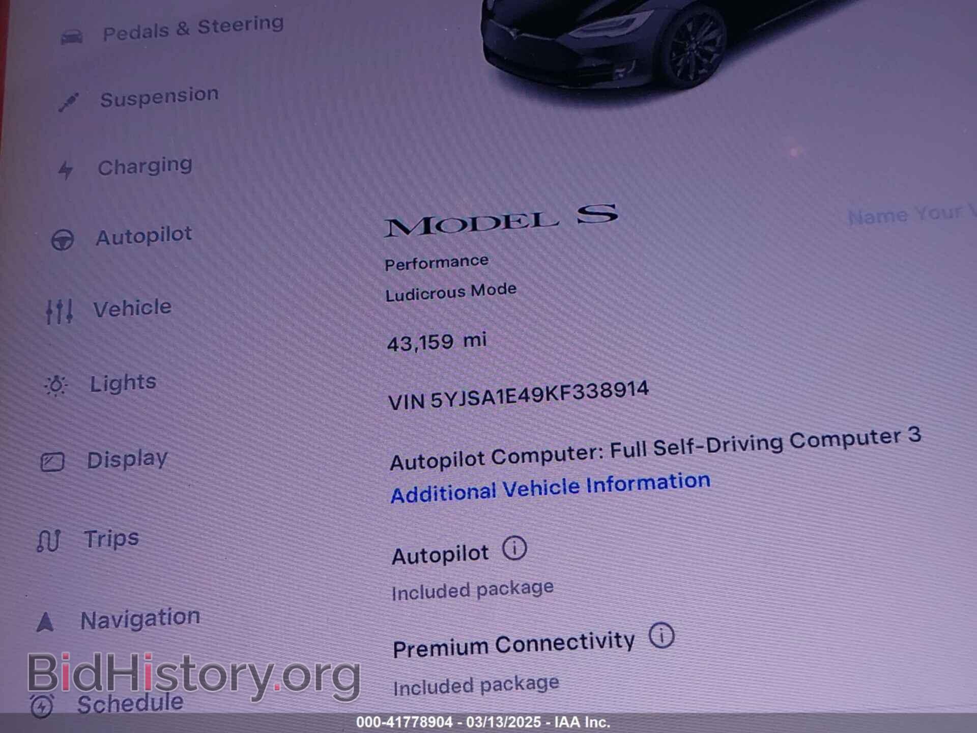 2019 TESLA MODEL S - VIN: 5YJSA1E49KF338914 - Фото 7
