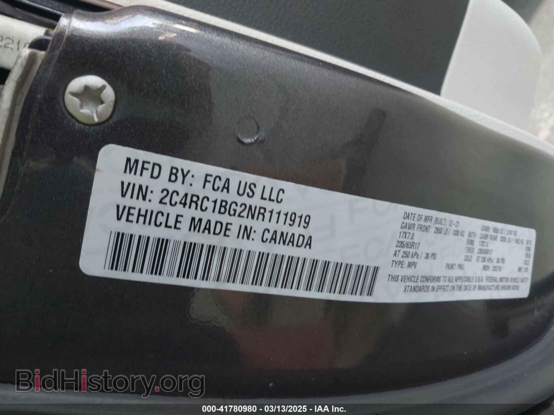 2022 CHRYSLER PACIFICA - VIN: 2C4RC1BG2NR111919 - Фото 9