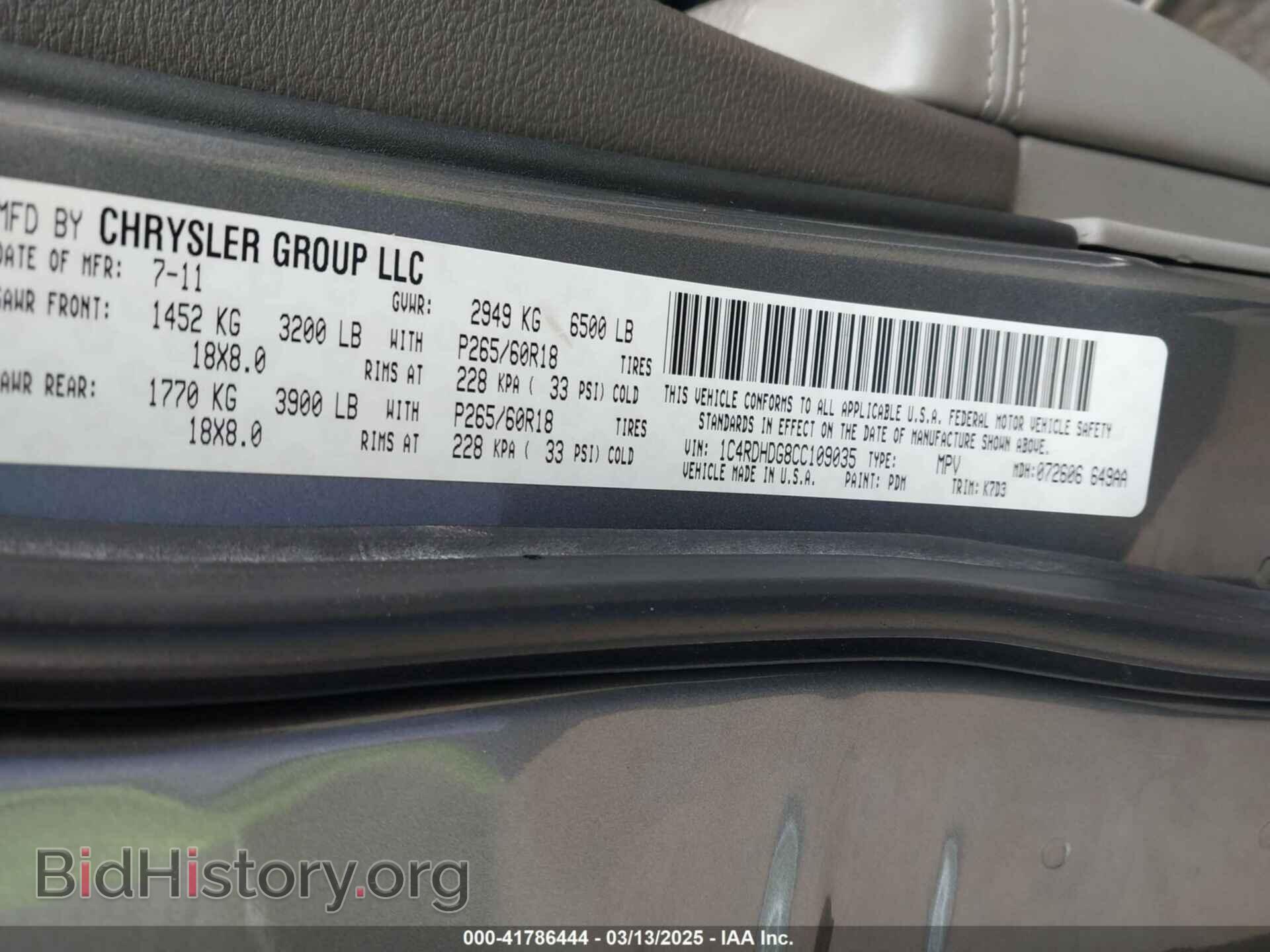 2012 DODGE DURANGO - VIN: 1C4RDHDG8CC109035 - Фото 9