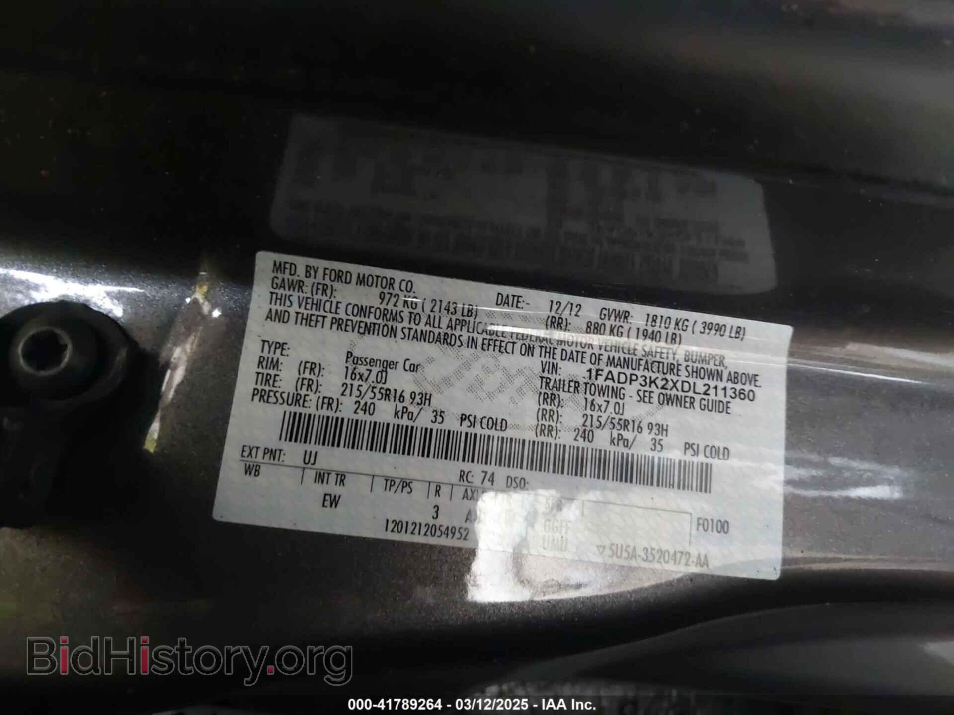2013 FORD FOCUS - VIN: 1FADP3K2XDL211360 - Фото 9
