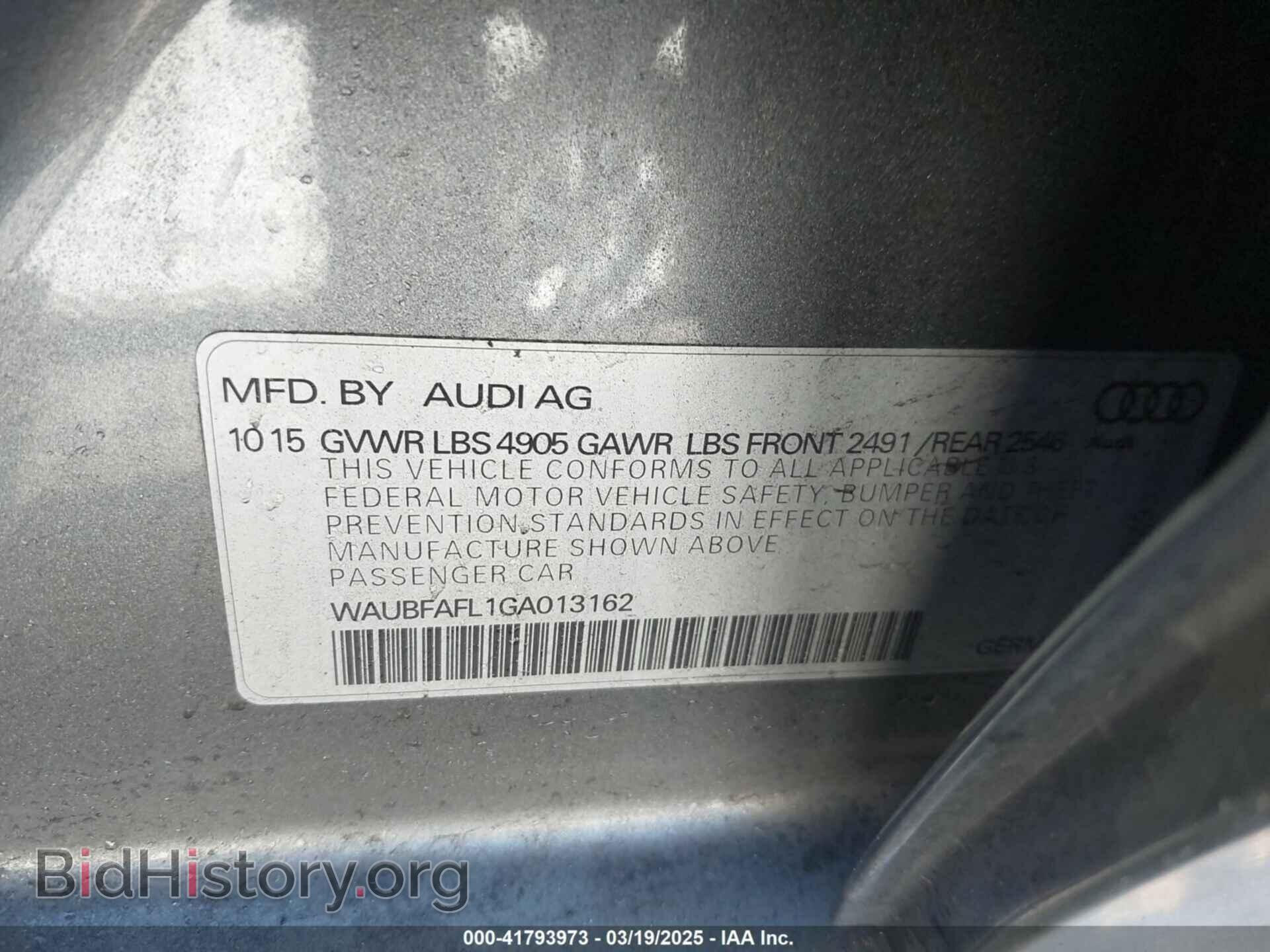 2016 AUDI A4 - VIN: WAUBFAFL1GA013162 - Фото 9