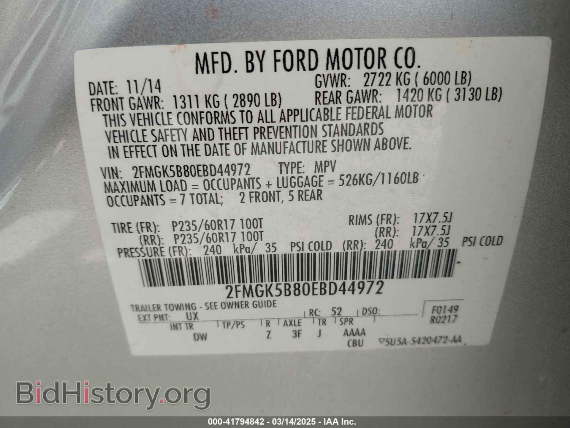 2014 FORD FLEX - VIN: 2FMGK5B80EBD44972 - Photo 9