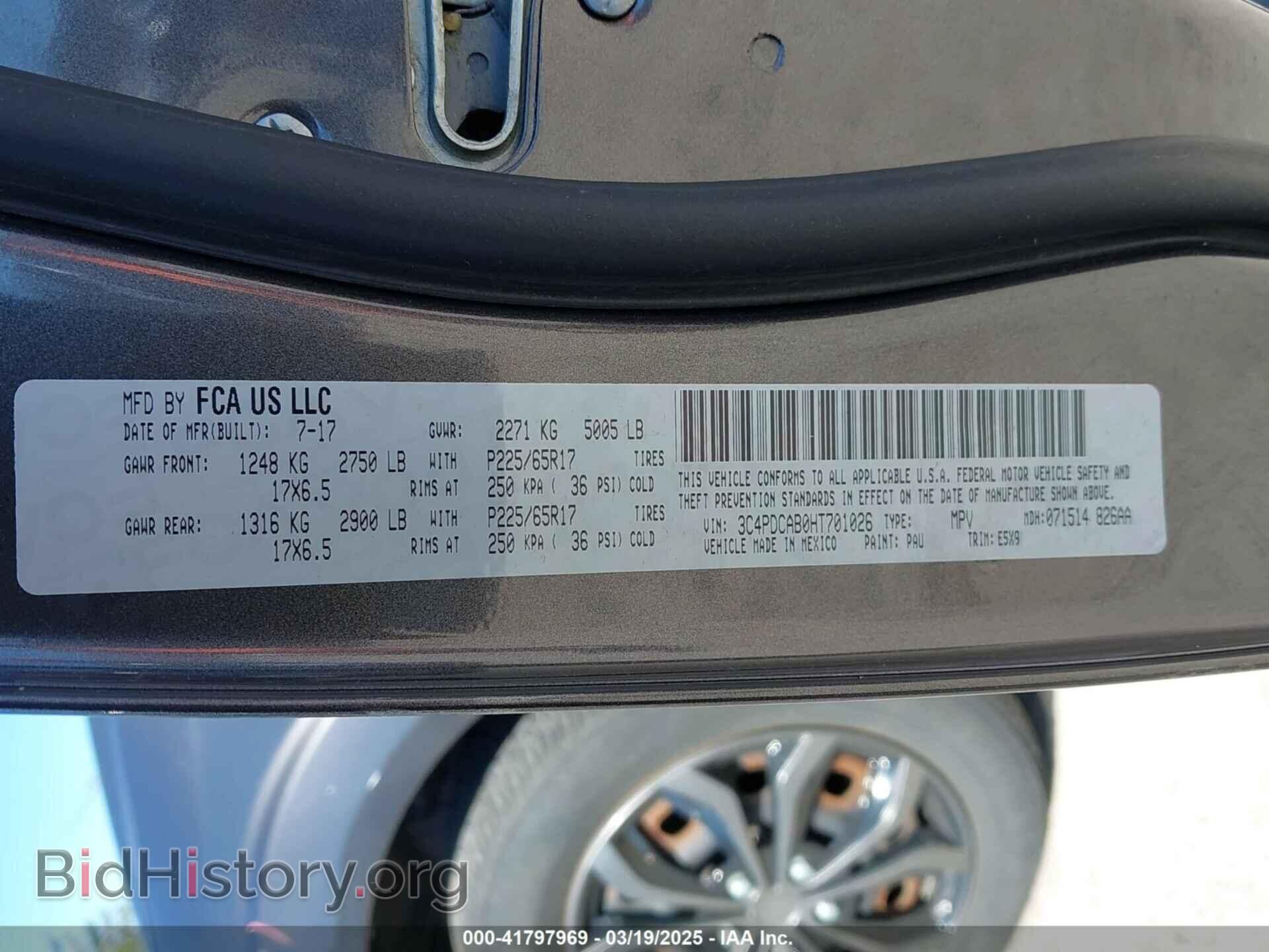 2017 DODGE JOURNEY - VIN: 3C4PDCAB0HT701026 - Фото 9