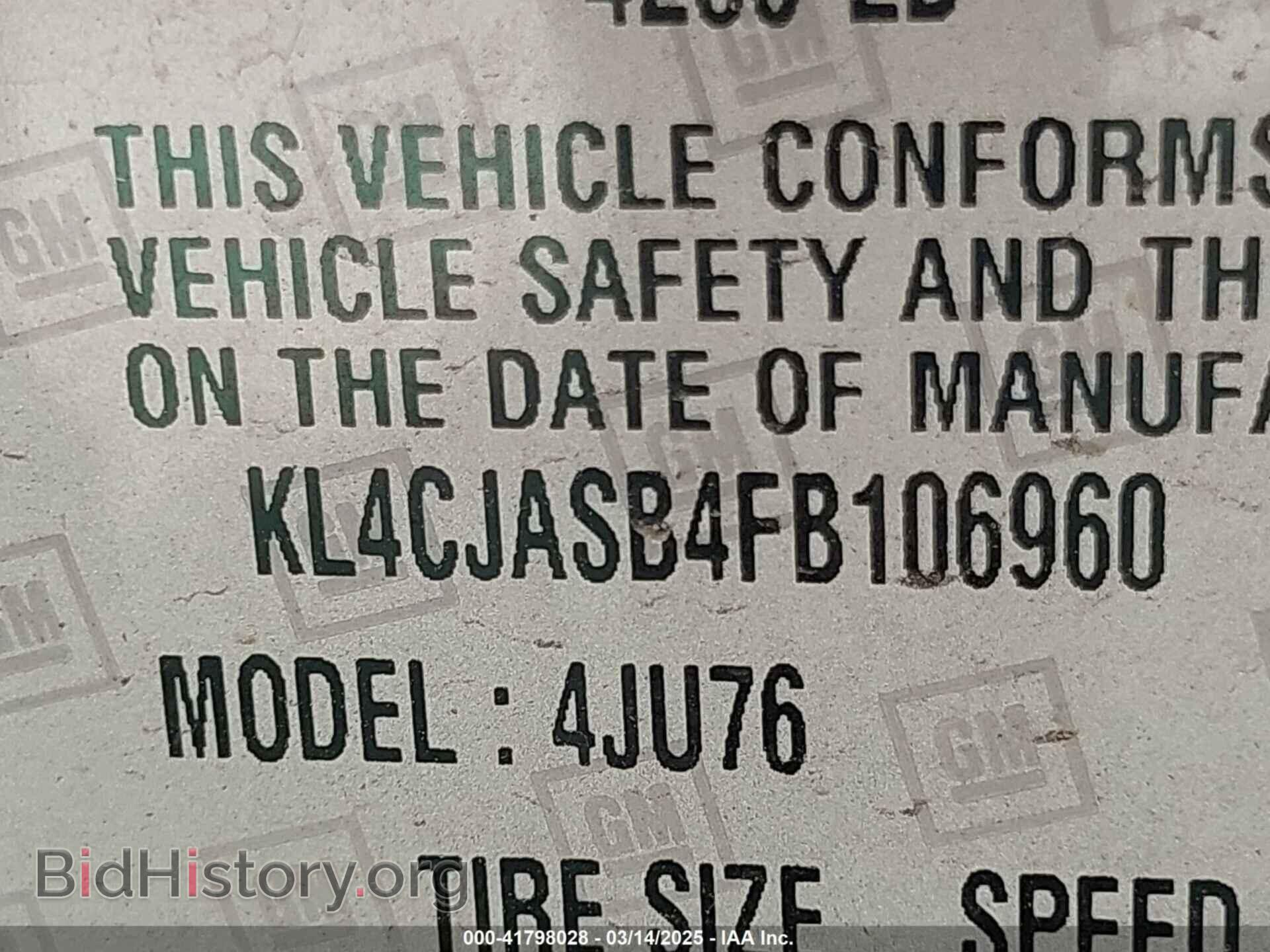2015 BUICK ENCORE - VIN: KL4CJASB4FB106960 - Photo 9