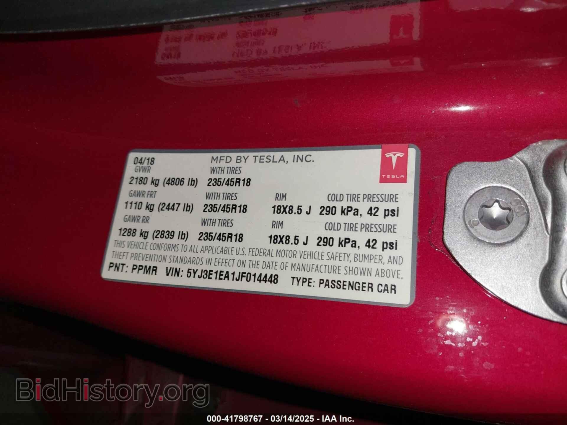 2018 TESLA MODEL 3 - VIN: 5YJ3E1EA1JF014448 - Photo 9