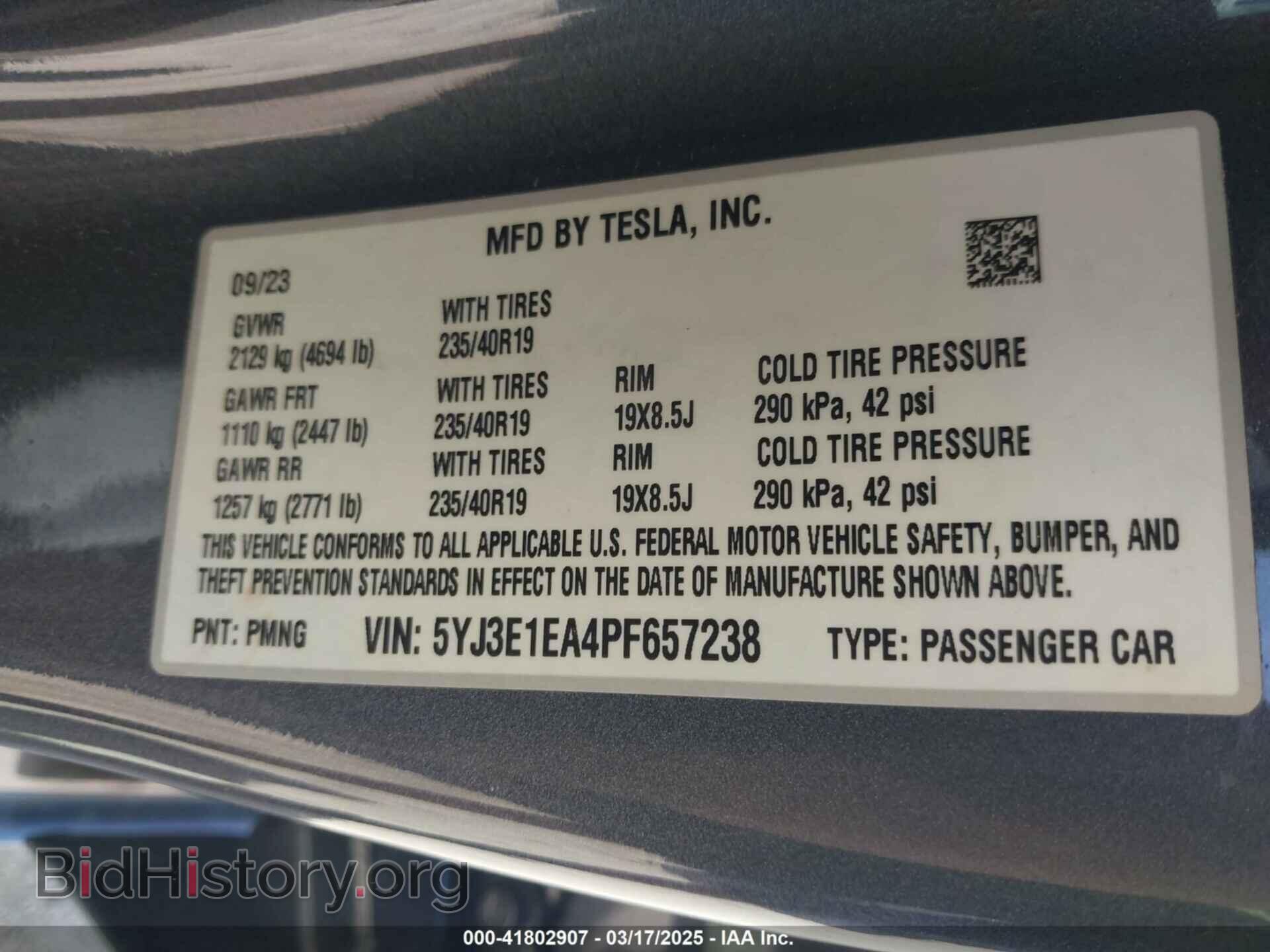 2023 TESLA MODEL 3 - VIN: 5YJ3E1EA4PF657238 - Фото 9