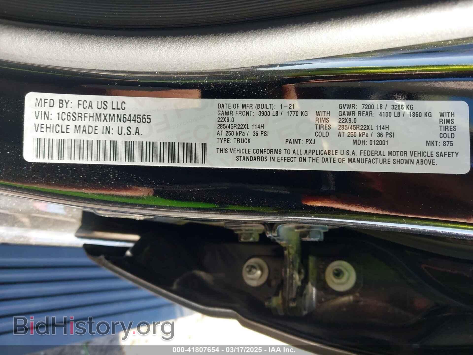 2021 RAM 1500 - VIN: 1C6SRFHMXMN644565 - Фото 9