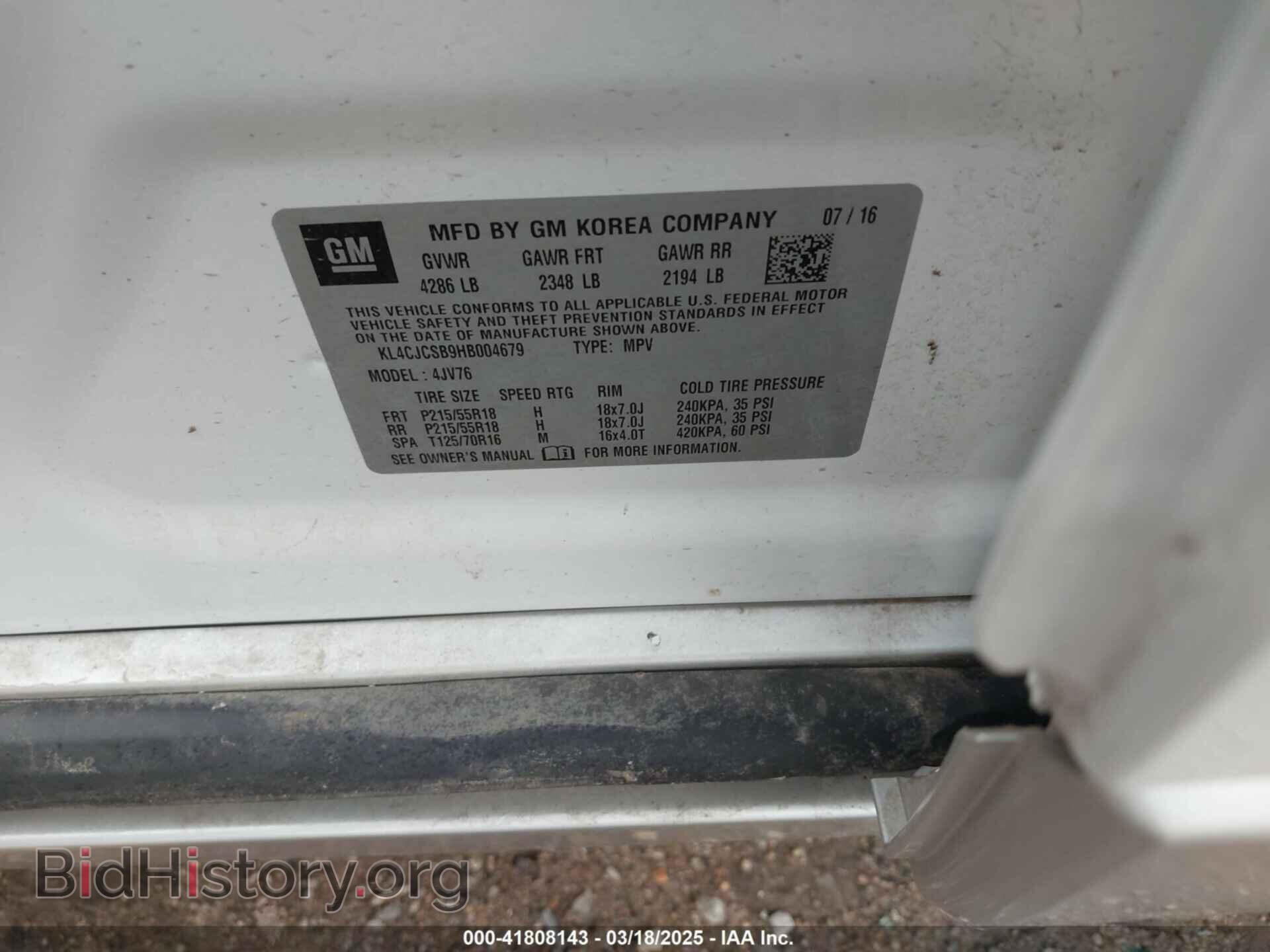 2017 BUICK ENCORE - VIN: KL4CJCSB9HB004679 - Photo 9