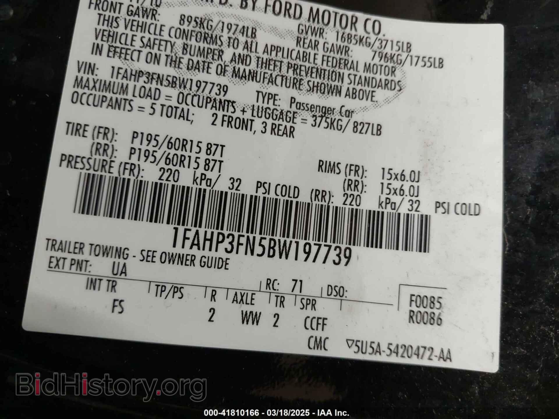 2011 FORD FOCUS - VIN: 1FAHP3FN5BW197739 - Фото 9