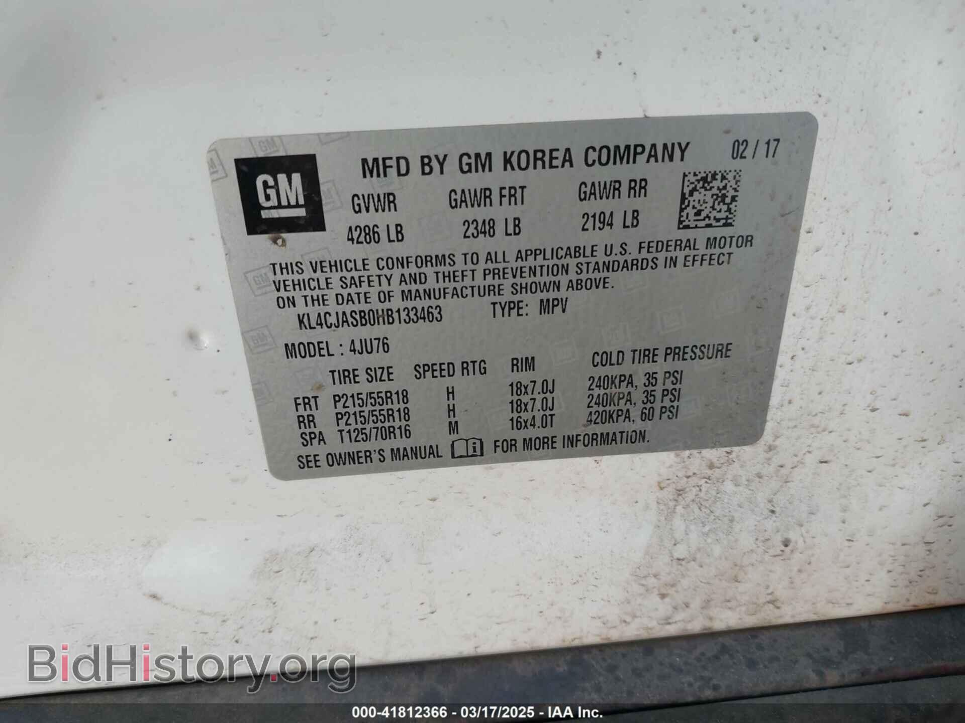 2017 BUICK ENCORE - VIN: KL4CJASB0HB133463 - Фото 9