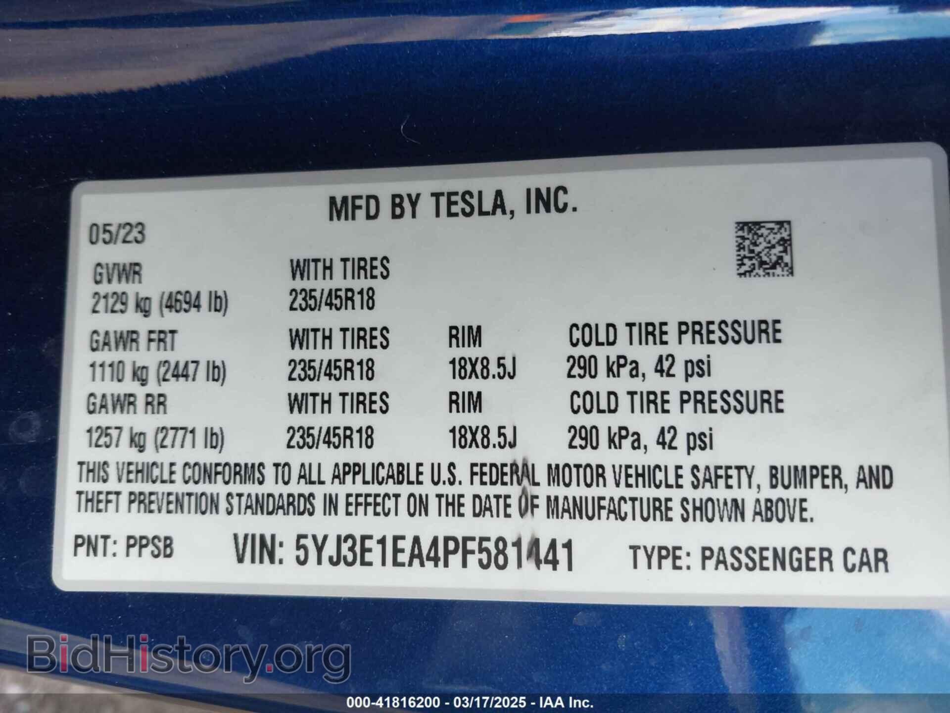 2023 TESLA MODEL 3 - VIN: 5YJ3E1EA4PF581441 - Фото 9