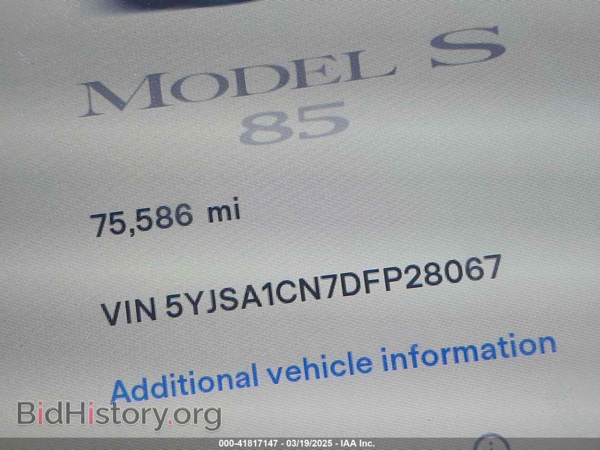 2013 TESLA MODEL S - VIN: 5YJSA1CN7DFP28067 - Фото 9