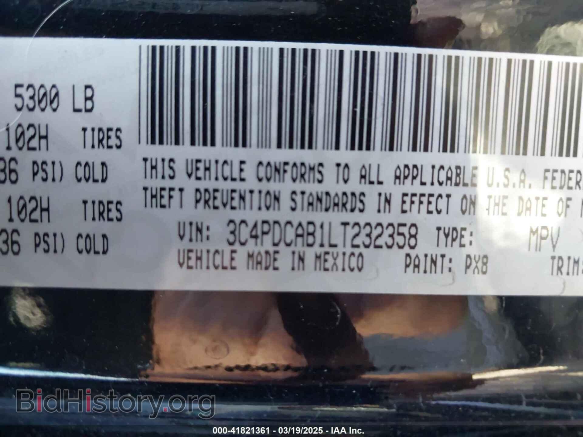 2020 DODGE JOURNEY - VIN: 3C4PDCAB1LT232358 - Фото 9