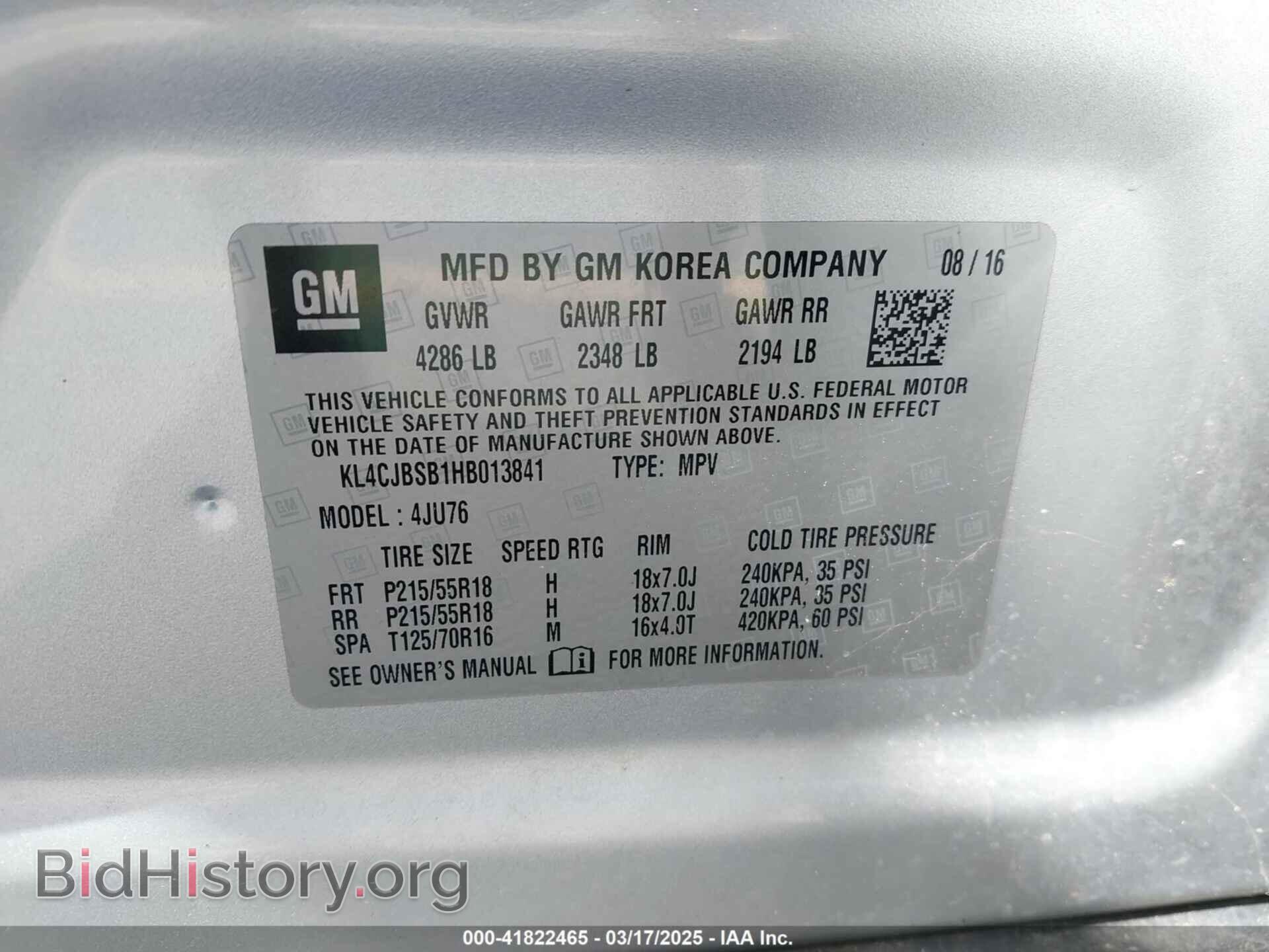 2017 BUICK ENCORE - VIN: KL4CJBSB1HB013841 - Photo 9