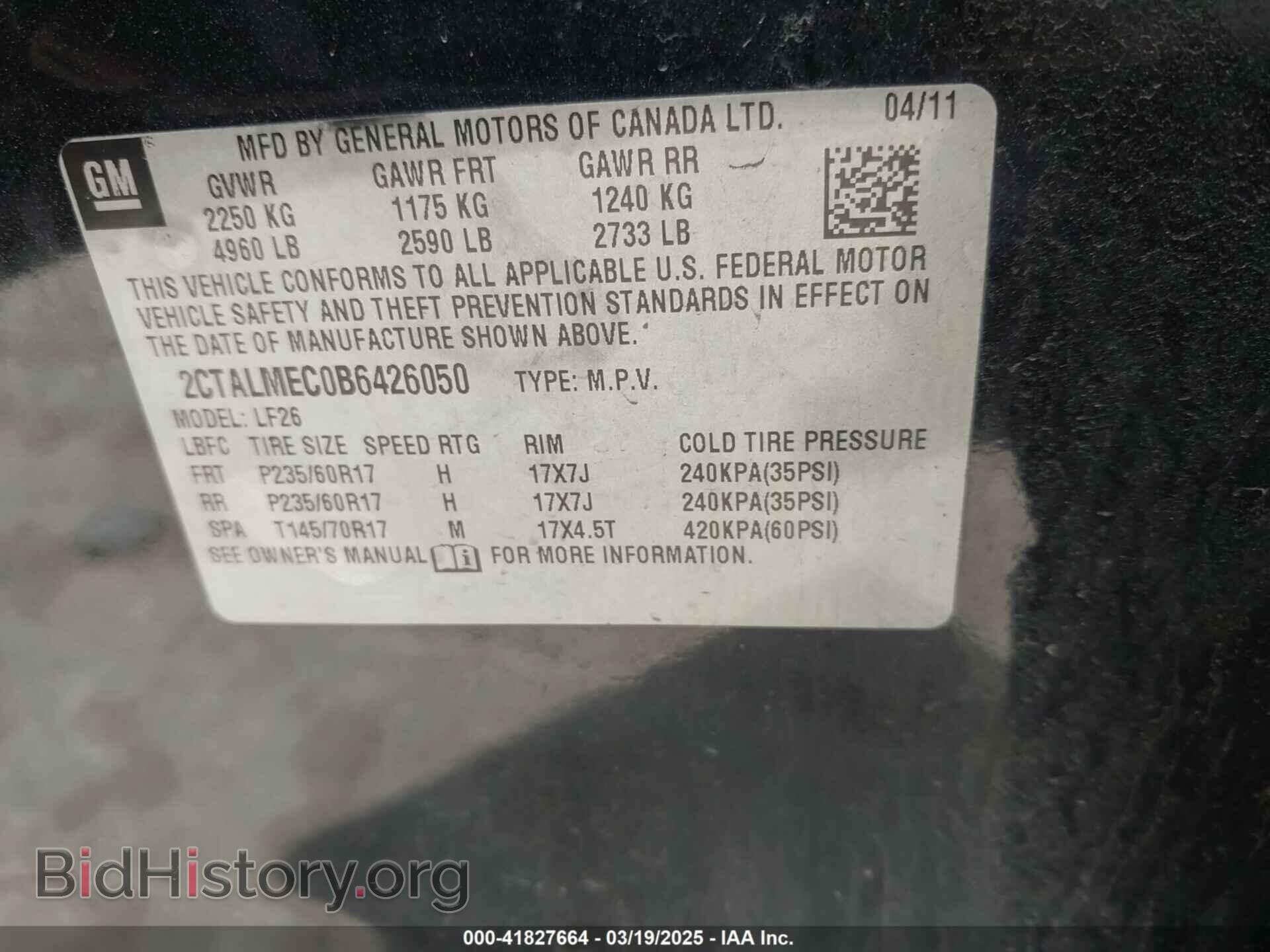 2011 GMC TERRAIN - VIN: 2CTALMEC0B6426050 - Photo 9
