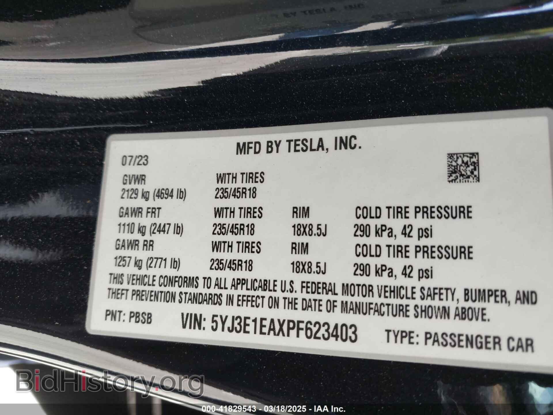 2023 TESLA MODEL 3 - VIN: 5YJ3E1EAXPF623403 - Фото 9