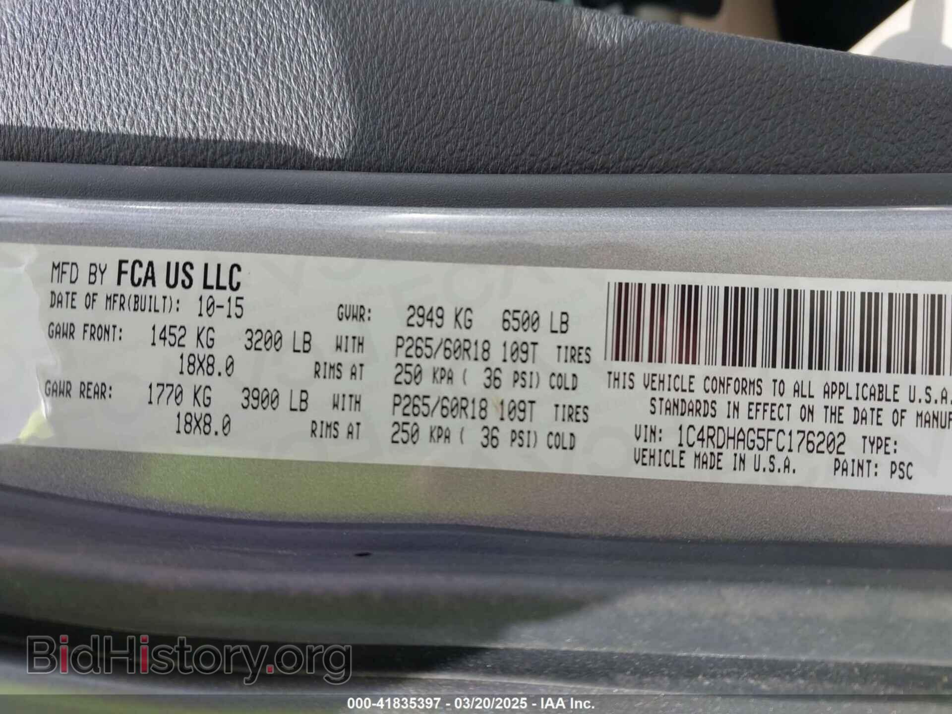 2015 DODGE DURANGO - VIN: 1C4RDHAG5FC176202 - Photo 9