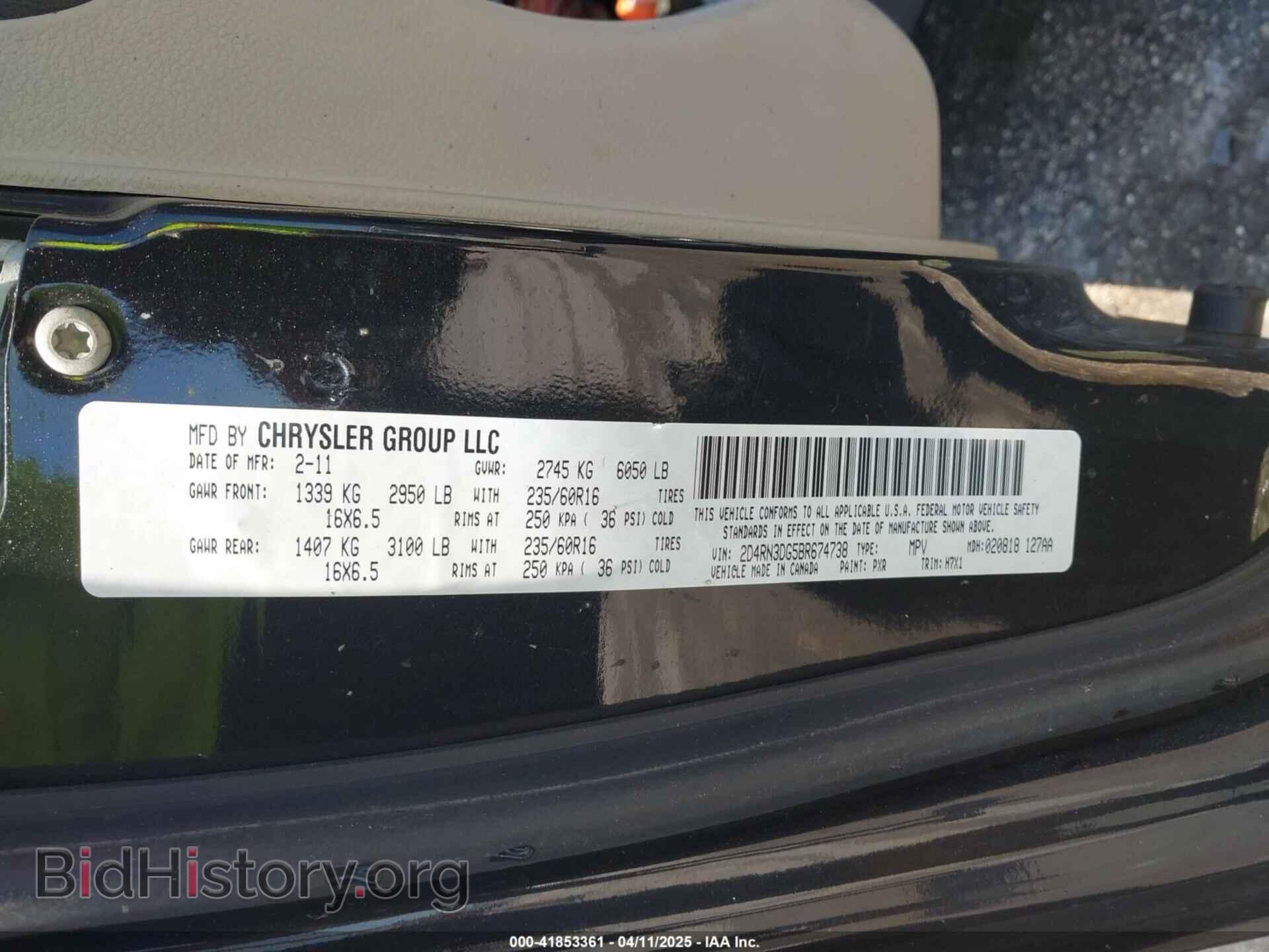 2011 DODGE GRAND CARAVAN - VIN: 2D4RN3DG5BR674738 - Фото 9