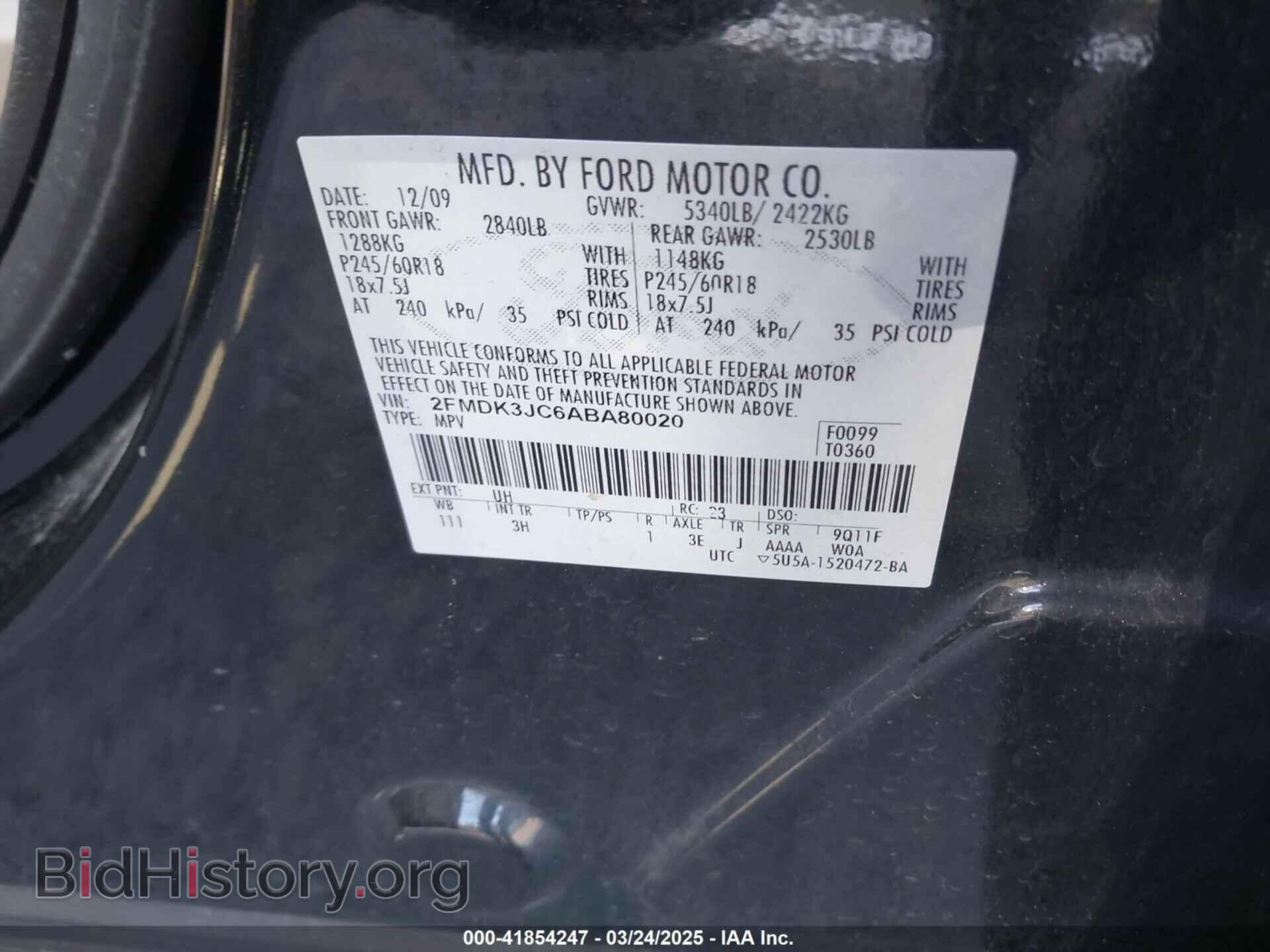 2010 FORD EDGE - VIN: 2FMDK3JC6ABA80020 - Photo 9
