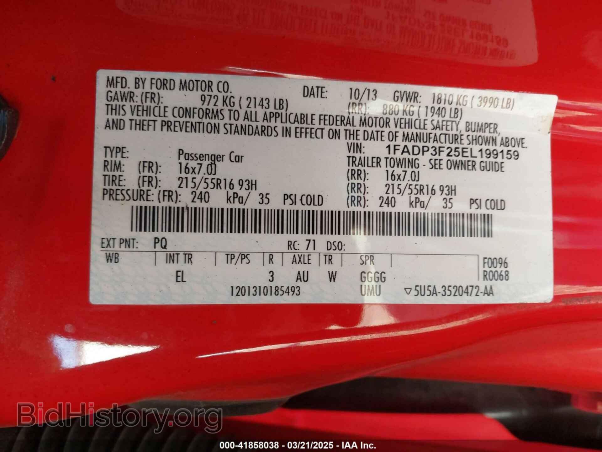 2014 FORD FOCUS - VIN: 1FADP3F25EL199159 - Фото 9