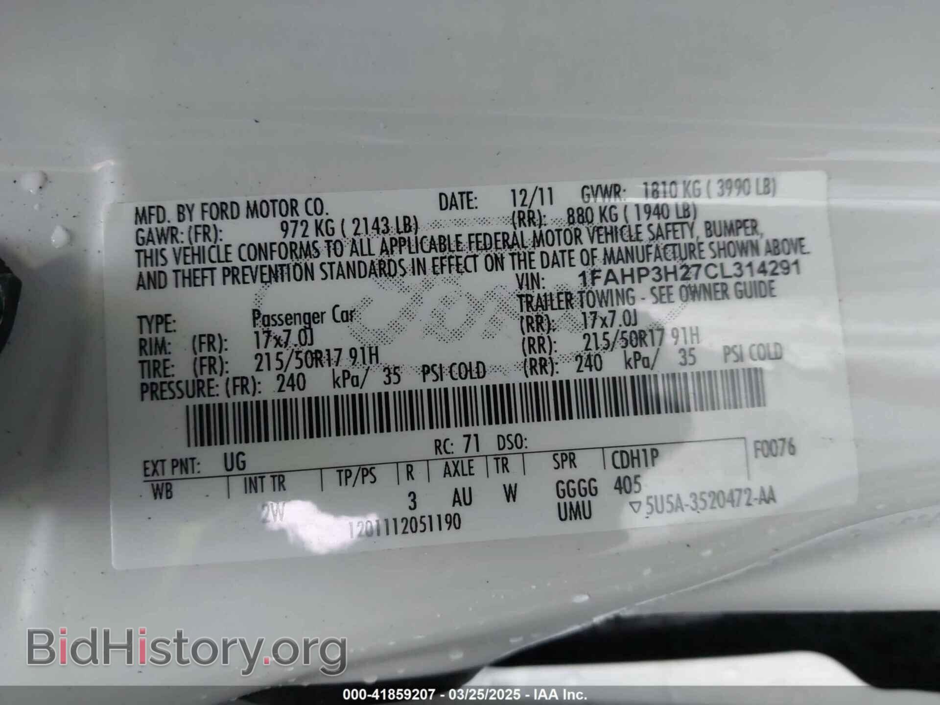 2012 FORD FOCUS - VIN: 1FAHP3H27CL314291 - Photo 9