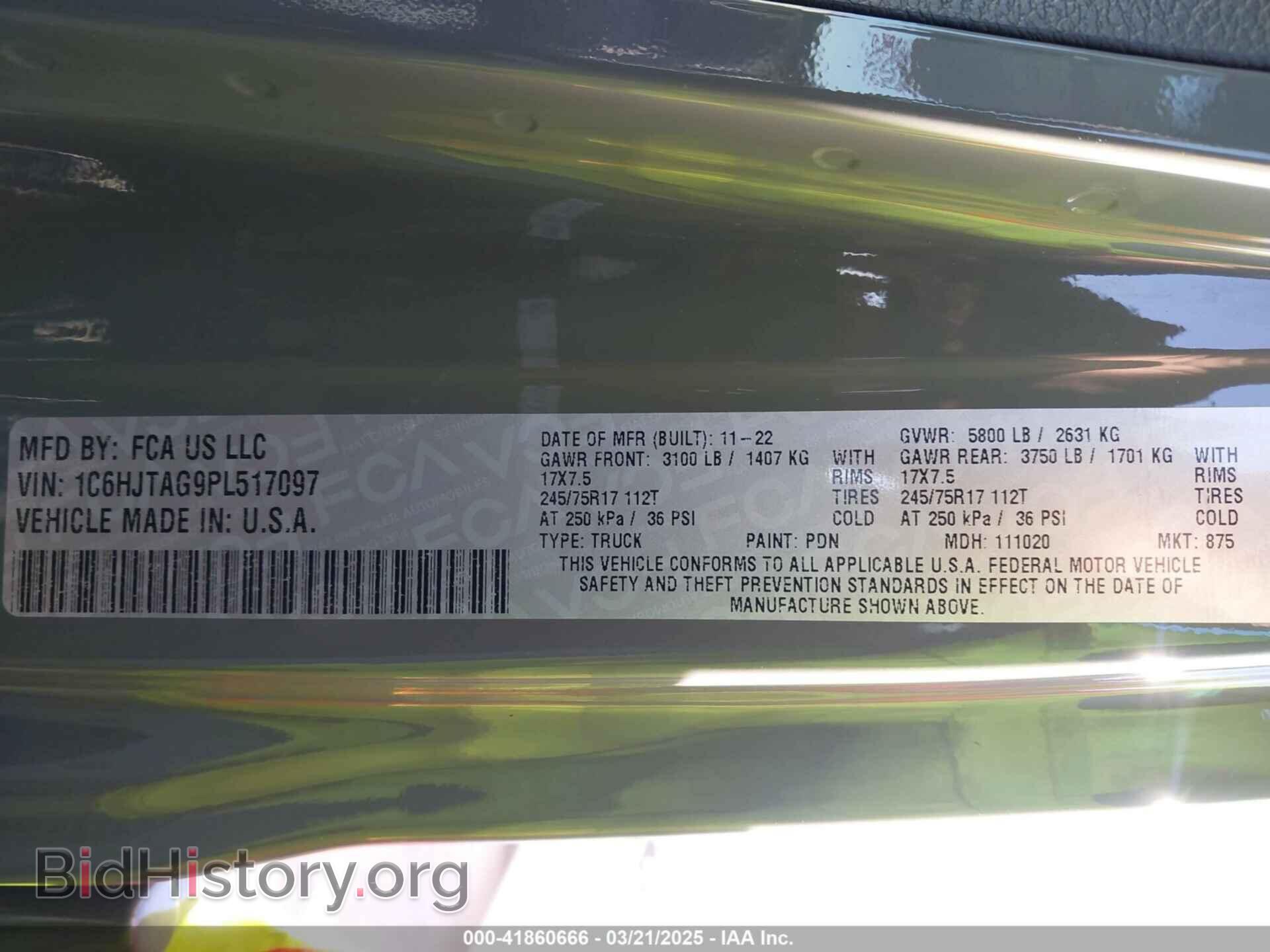 2023 JEEP GLADIATOR - VIN: 1C6HJTAG9PL517097 - Фото 9