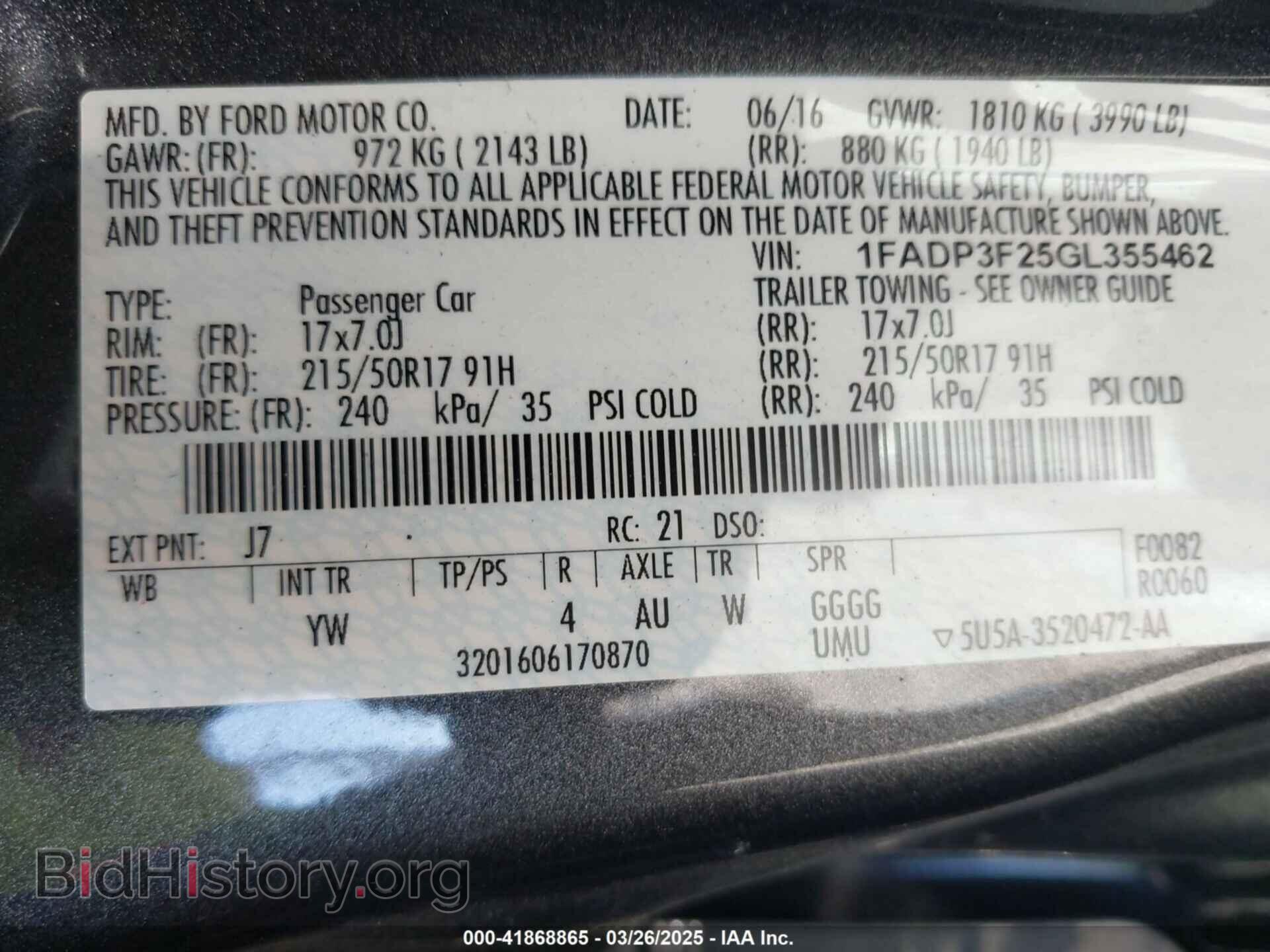 2016 FORD FOCUS - VIN: 1FADP3F25GL355462 - Фото 9