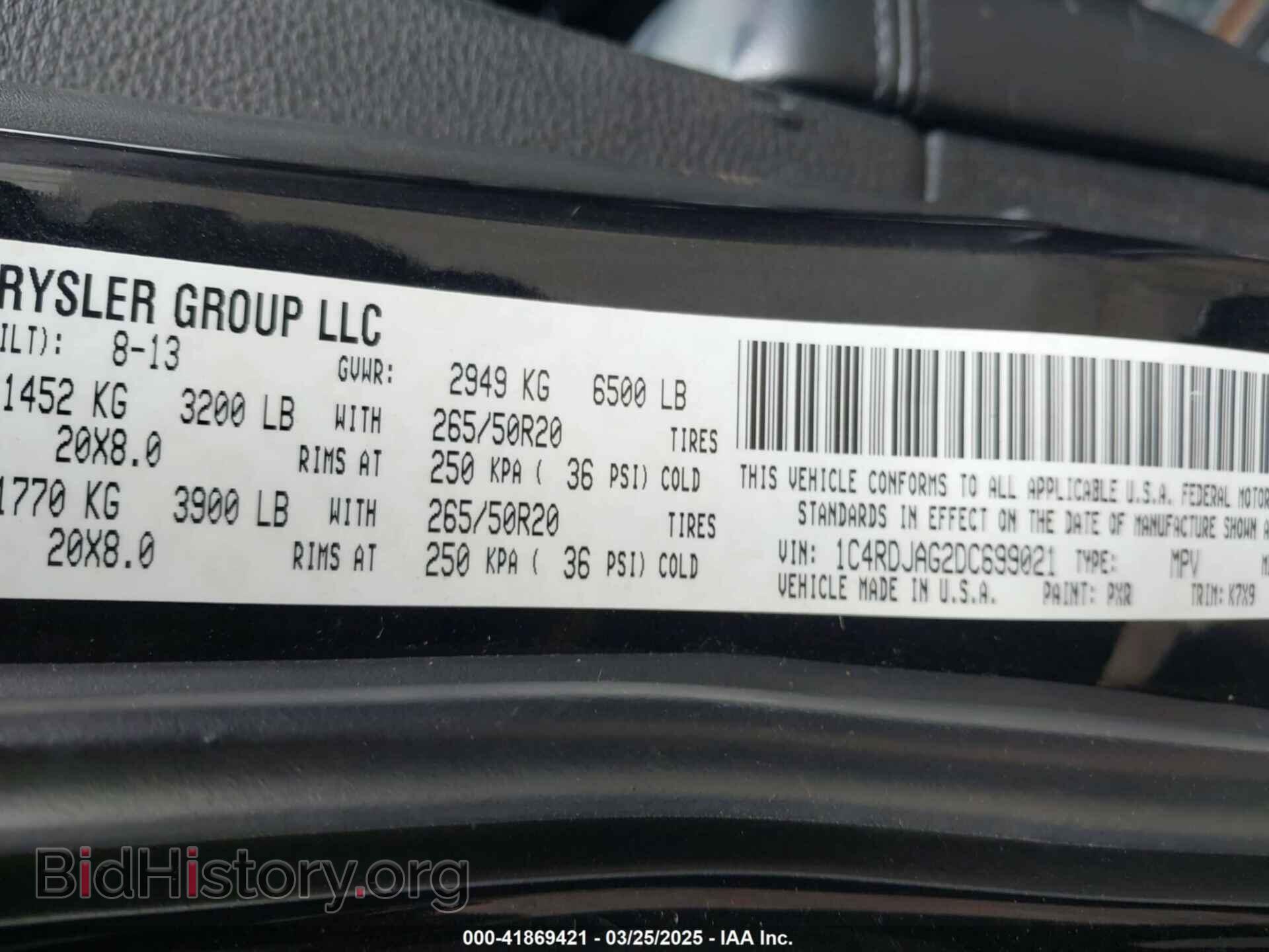 2013 DODGE DURANGO - VIN: 1C4RDJAG2DC699021 - Photo 9